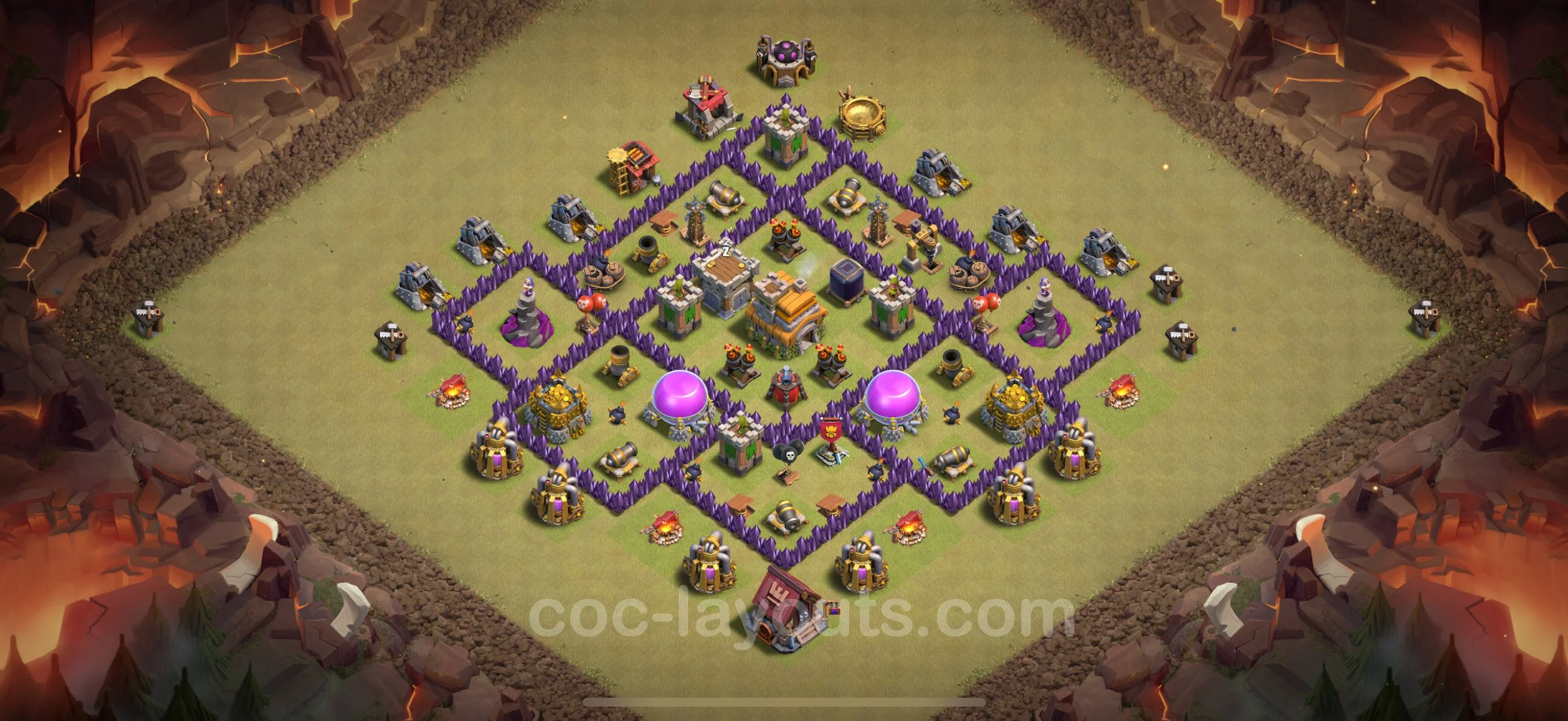 Top War Base TH7 with Link, Anti Everything - Anti 2 Stars CWL Plan - Clash of Clans - (#102) — Wojna BH7
