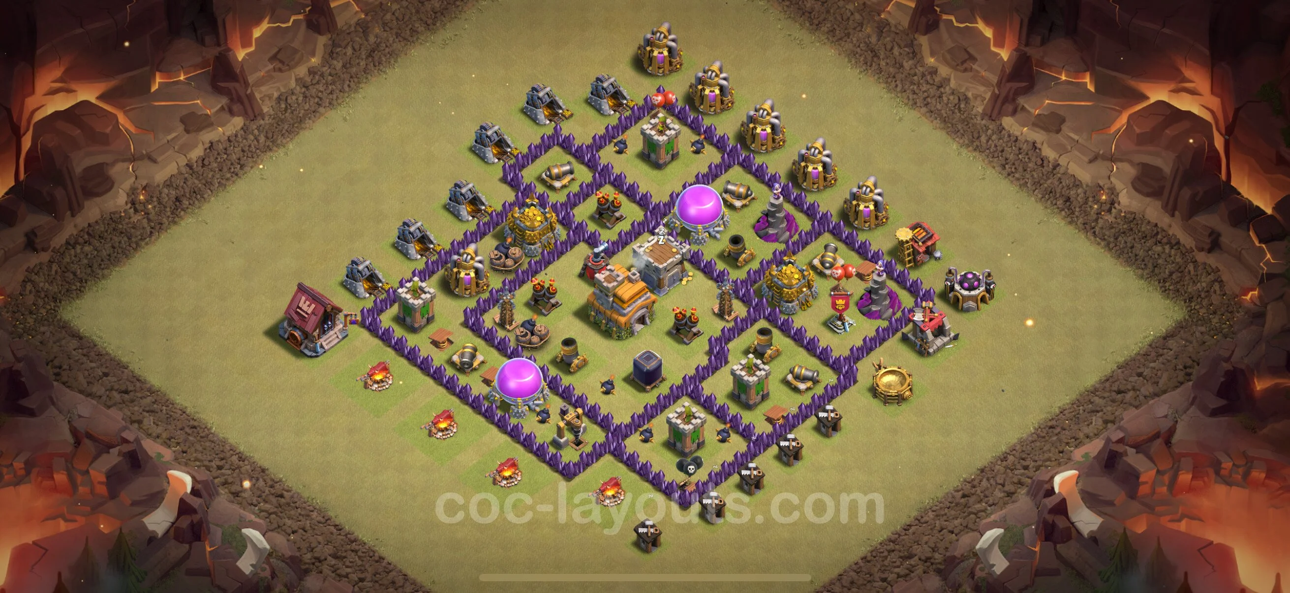 Top War Base TH7 with Link, Anti Everything - Max Levels CWL Plan - Clash of Clans - (#103) — Война BH7