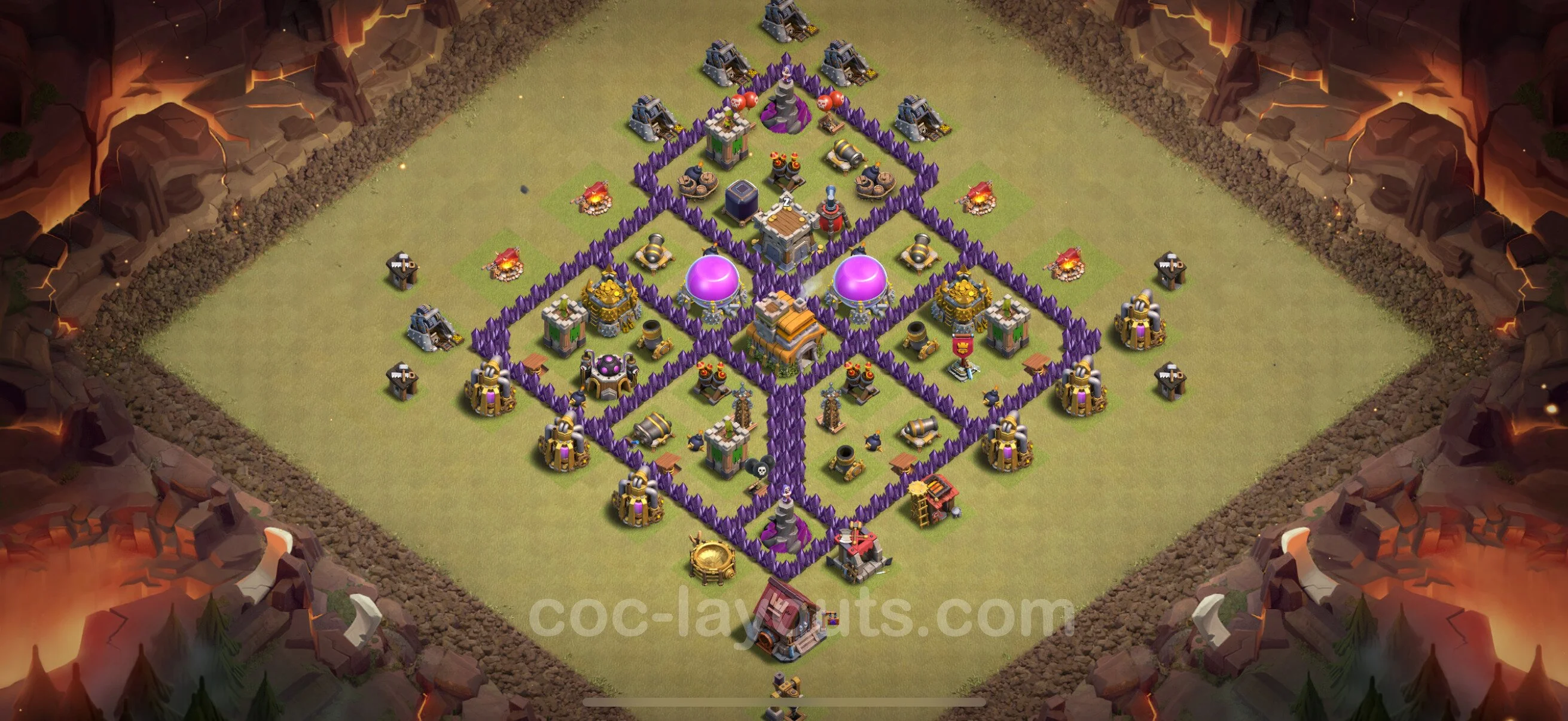 Top War Base TH7 with Link, Anti Everything - Anti 2 Stars CWL Plan - Clash of Clans - (#104) — Война BH7
