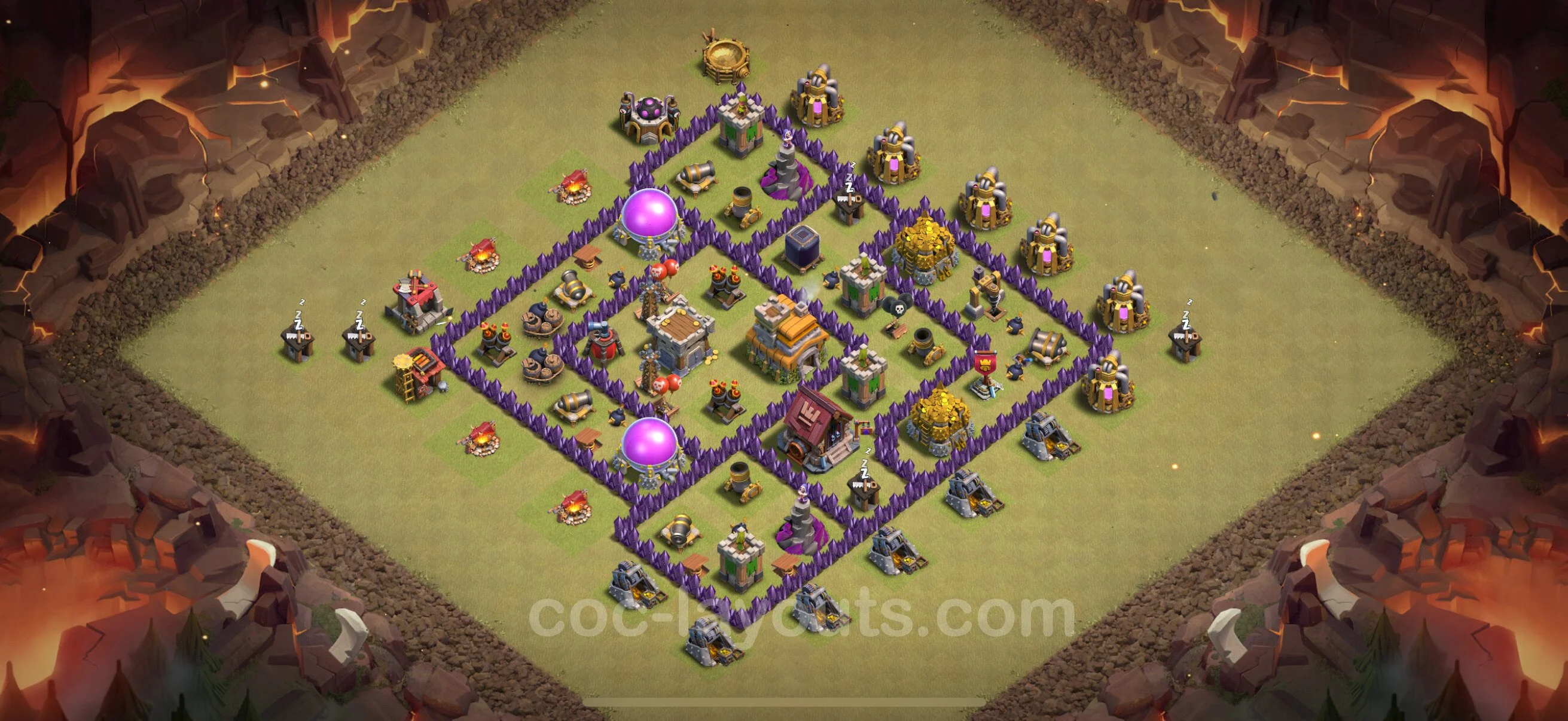 Top War Base TH7 with Link, Anti Everything - Max Levels CWL Plan - Clash of Clans - (#106) — Oorlog BH7
