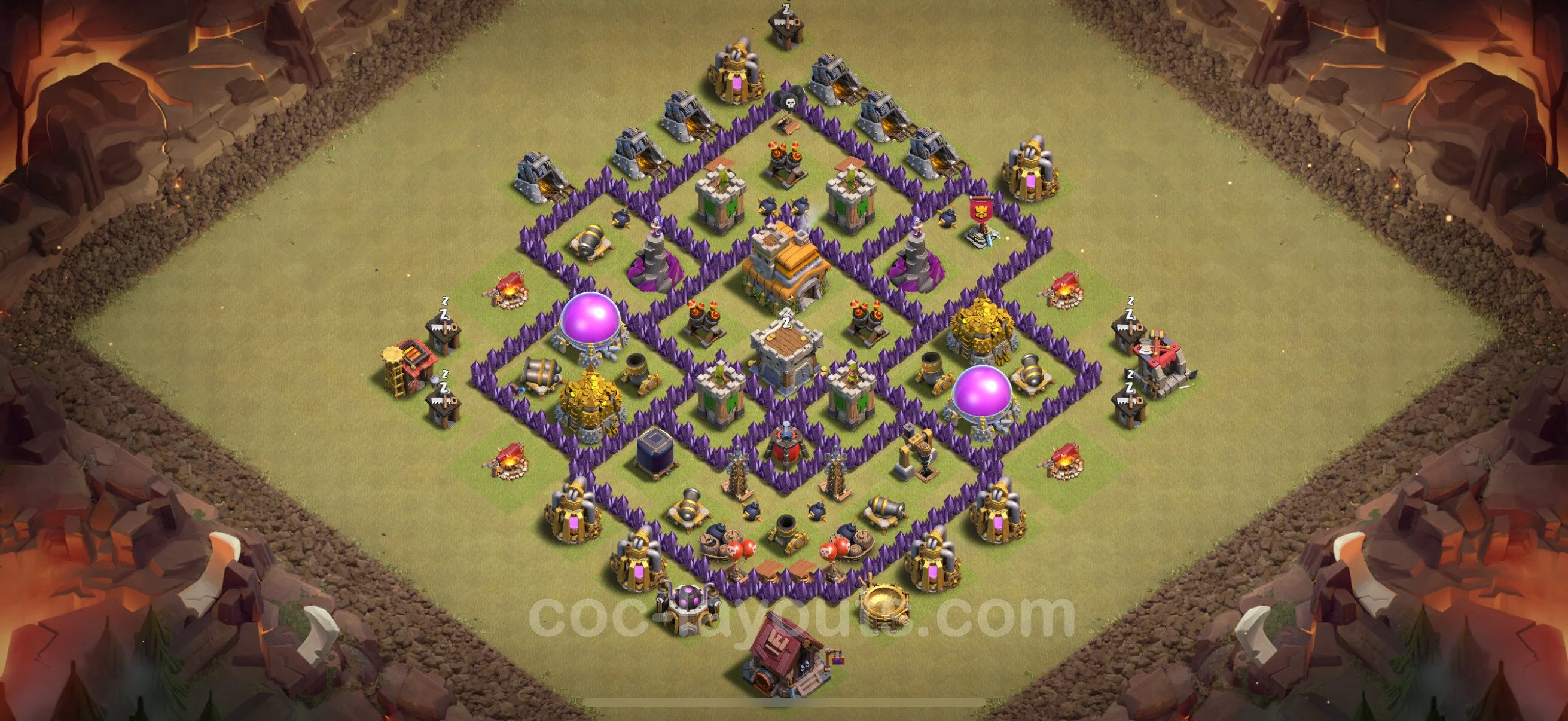Top War Base TH7 with Link, Anti Everything - Anti 3 Stars CWL Plan - Clash of Clans - (#107) — Guerra BH7