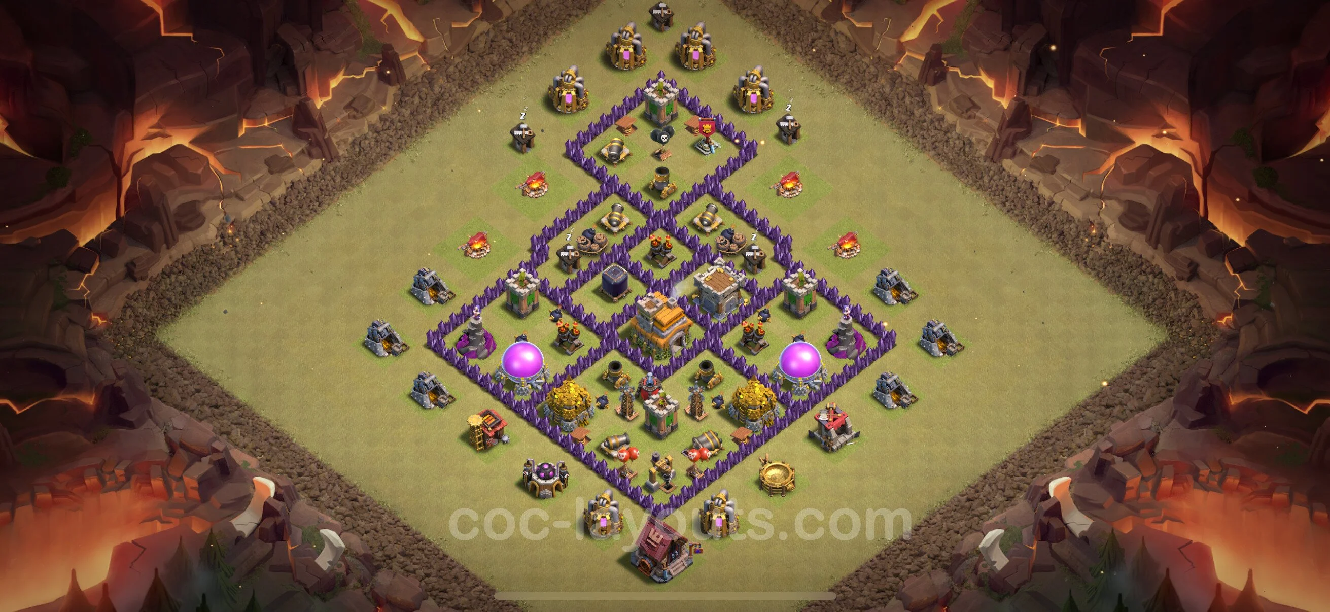 Top War Base TH7 with Link, Anti Everything - Anti 2 Stars CWL Plan - Clash of Clans - (#109) — Krieg BH7