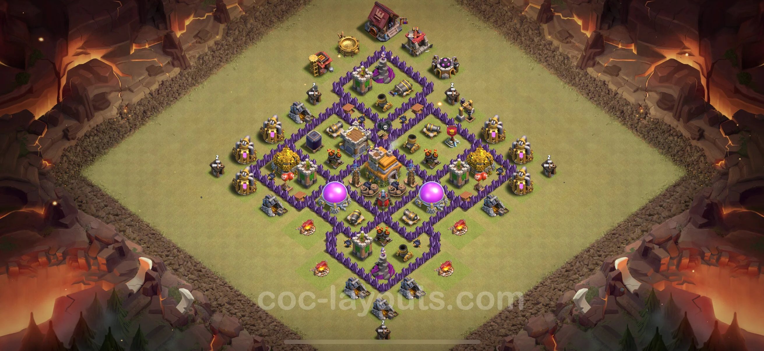 Top War Base TH7 with Link, Anti Everything - Anti 2 Stars CWL Plan - Clash of Clans - (#112) — Guerra BH7