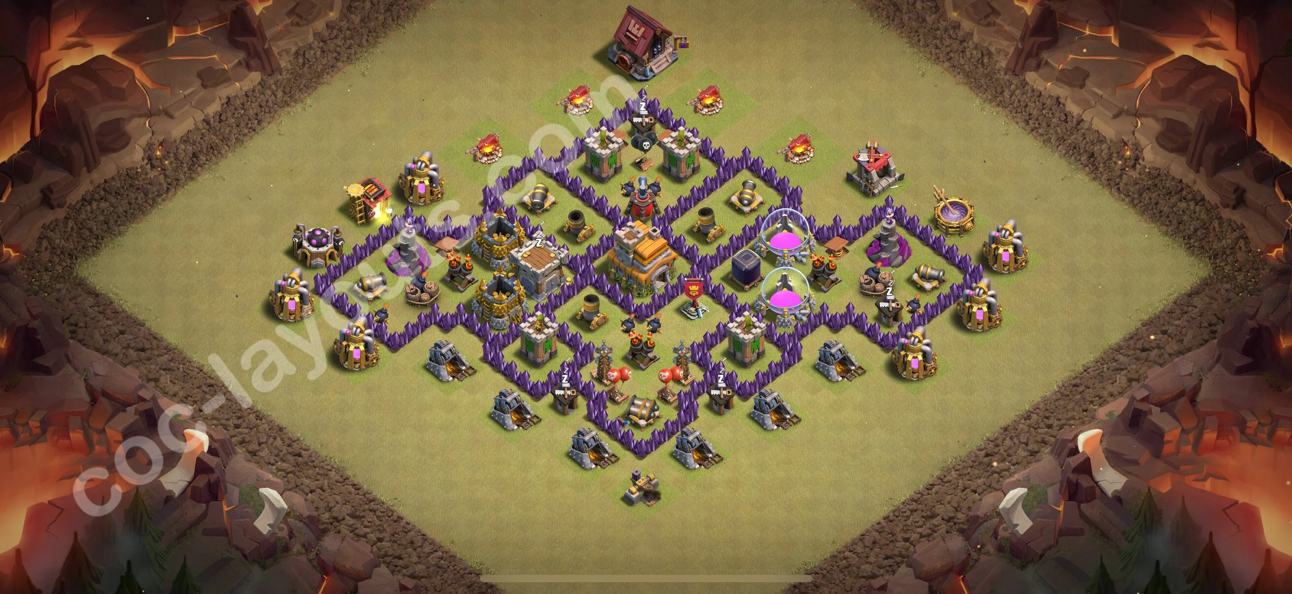 Top War Base TH7 with Link, Anti Air / Dragon, Hybrid - CWL Defence Plan 2026 - Clash of Clans - (#113) — 战争 BH7