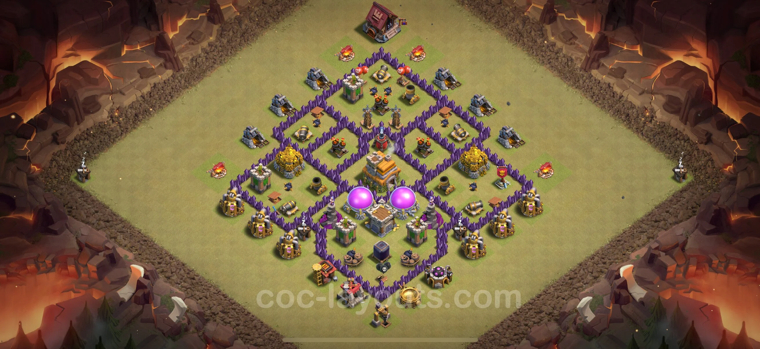 Top War Base TH7 with Link, Anti Everything - Anti 2 Stars CWL Plan - Clash of Clans - (#115) — Guerra BH7