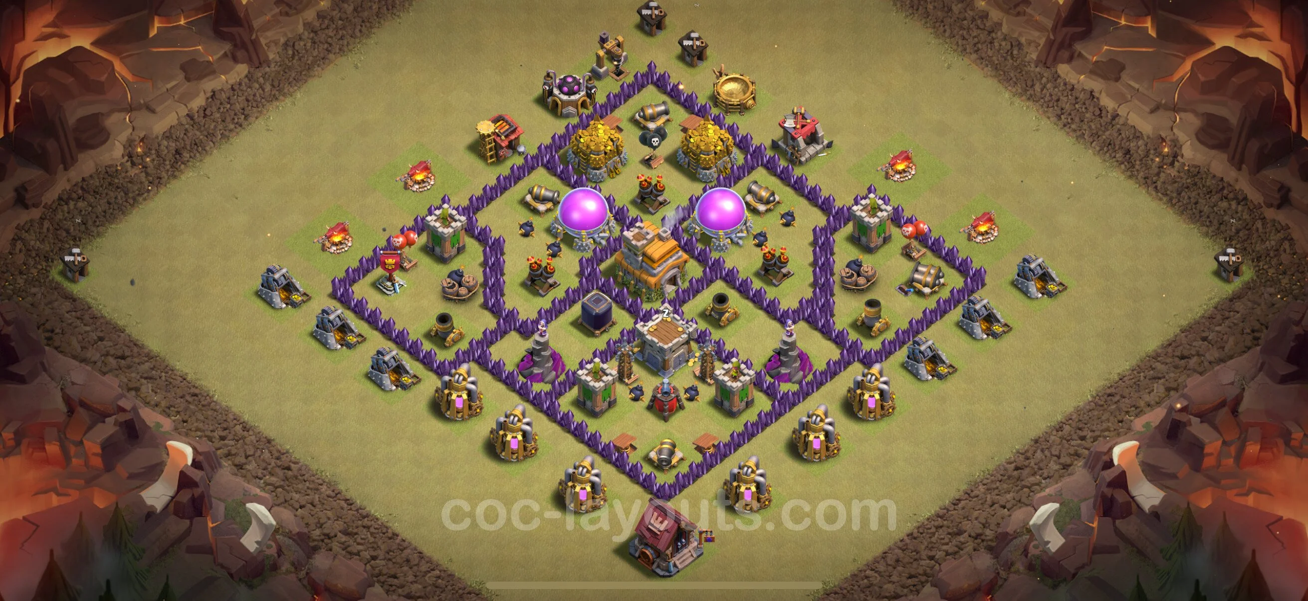 Top War Base TH7 with Link, Anti Everything, Hybrid - CWL Defence Plan - Clash of Clans - (#117) — Oorlog BH7