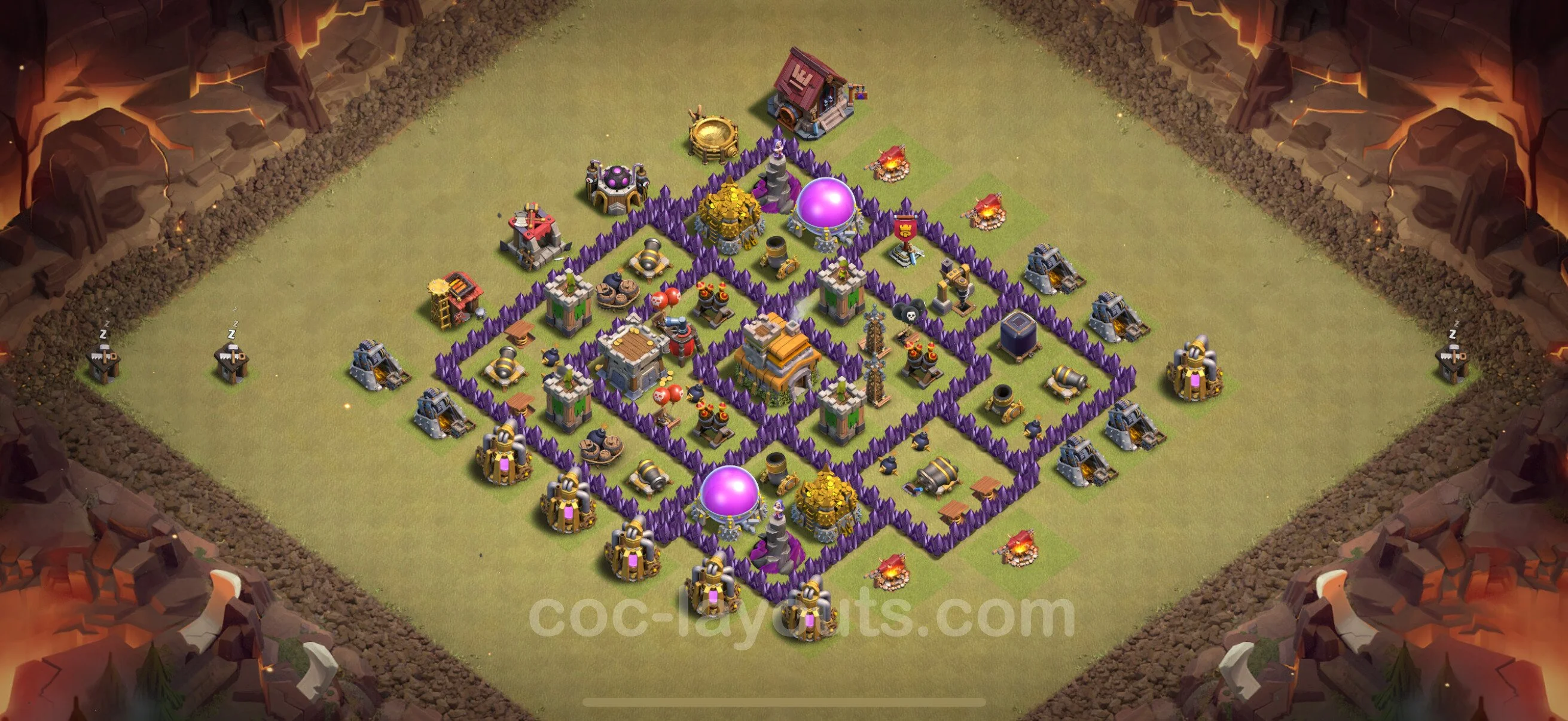 Top War Base TH7 with Link, Anti Everything - Anti 3 Stars CWL Plan - Clash of Clans - (#119) — War BH7