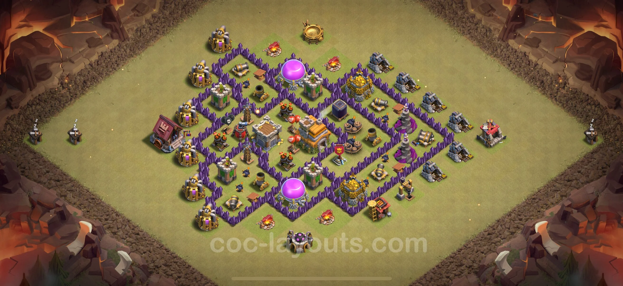 Top War Base TH7 with Link, Anti Everything - Anti 2 Stars CWL Plan - Clash of Clans - (#120) — Война BH7