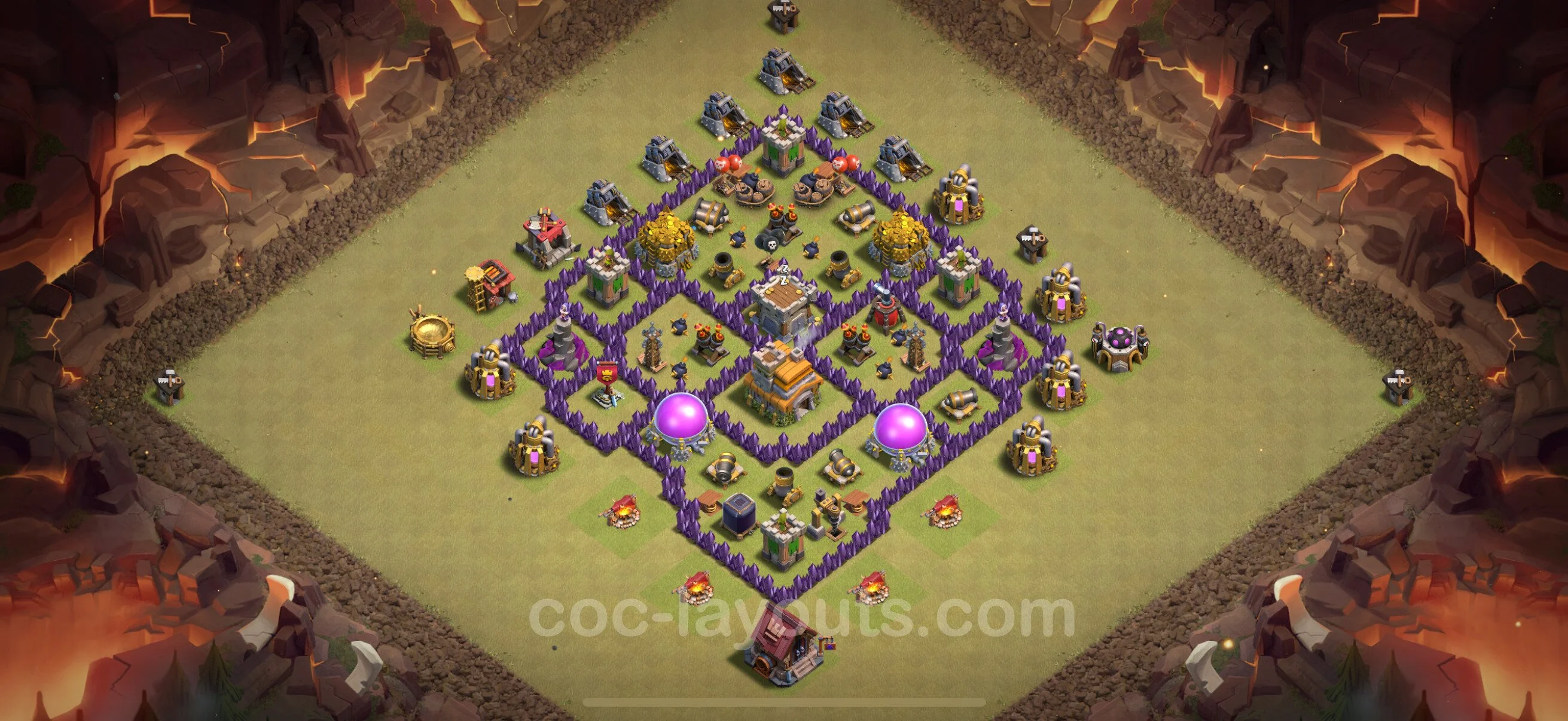 Top War Base TH7 with Link, Anti Everything - Anti 2 Stars CWL Plan - Clash of Clans - (#121) — Oorlog BH7
