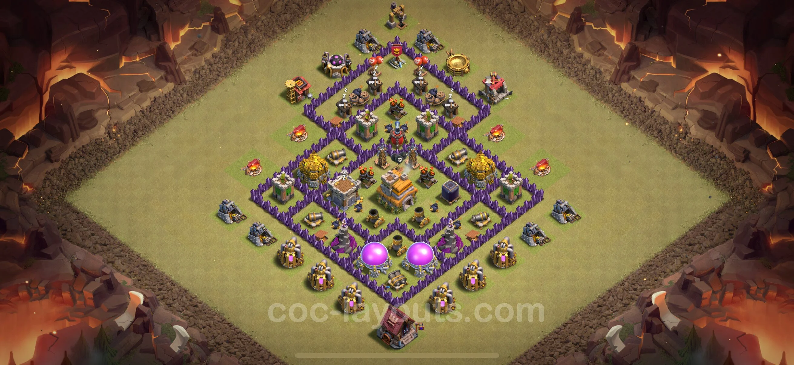 Top War Base TH7 with Link, Anti Everything - Max Levels CWL Plan - Clash of Clans - (#122) — Guerra BH7