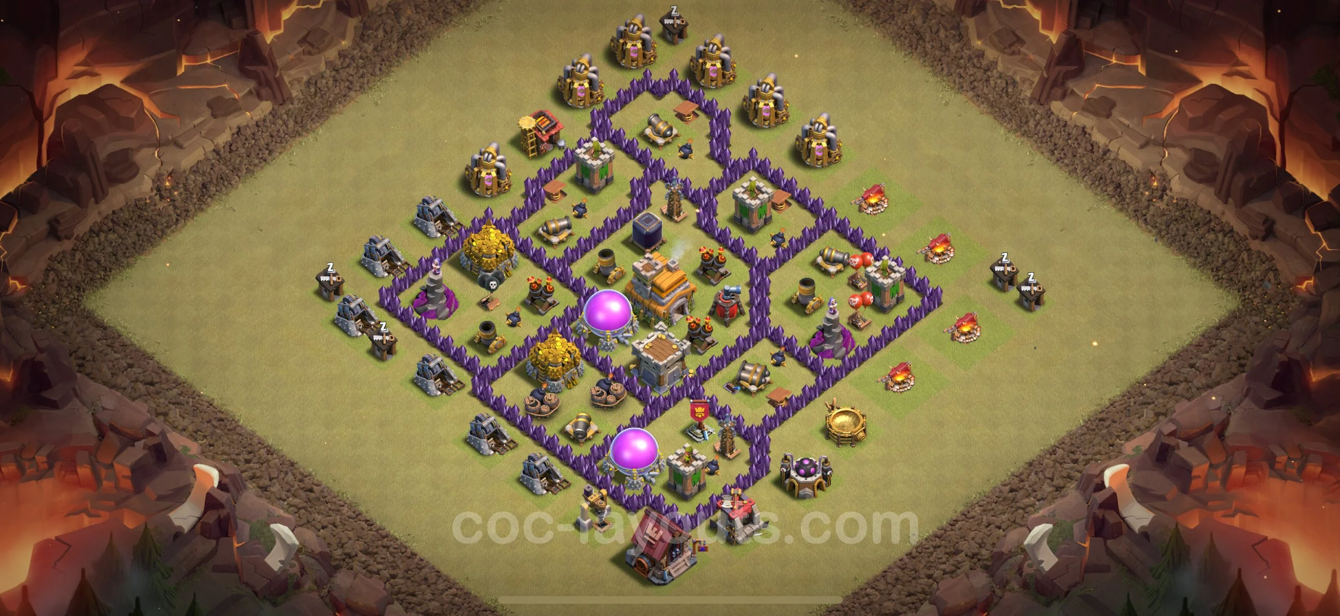 Top War Base TH7 with Link, Anti Everything - Anti 2 Stars CWL Plan - Clash of Clans - (#123) — Guerra BH7