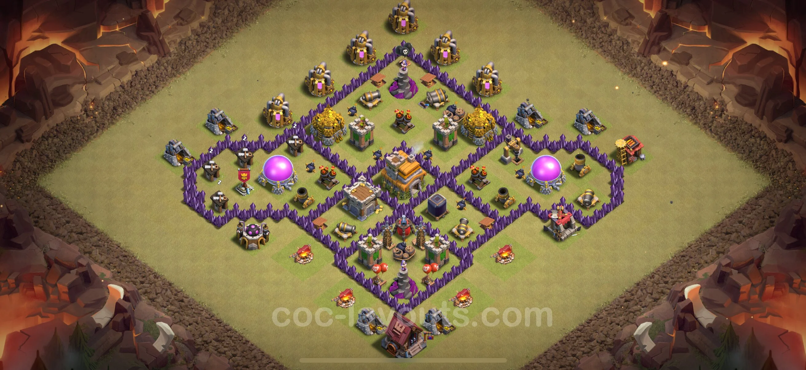 Top War Base TH7 with Link, Hybrid - Max Levels CWL Plan - Clash of Clans - (#125) — Savaş BH7