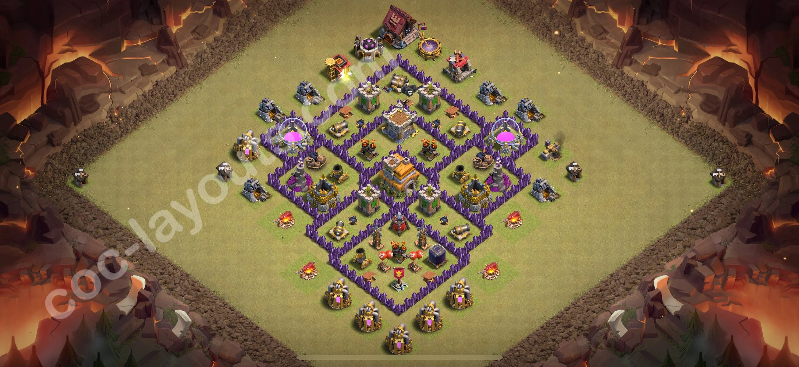 Top War Base TH7 with Link, Anti Air / Dragon, Hybrid - CWL Defence Plan 2026 - Clash of Clans - (#128) — Krieg BH7