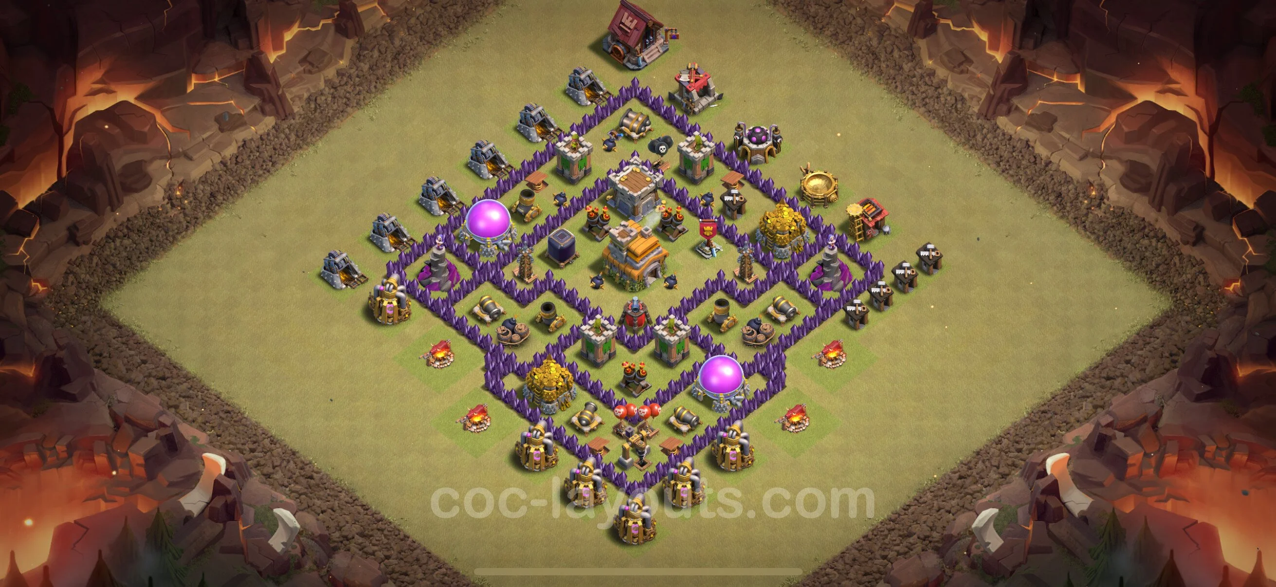 Top War Base TH7 with Link, Hybrid - Anti 3 Stars CWL Plan - Clash of Clans - (#130) — Война BH7