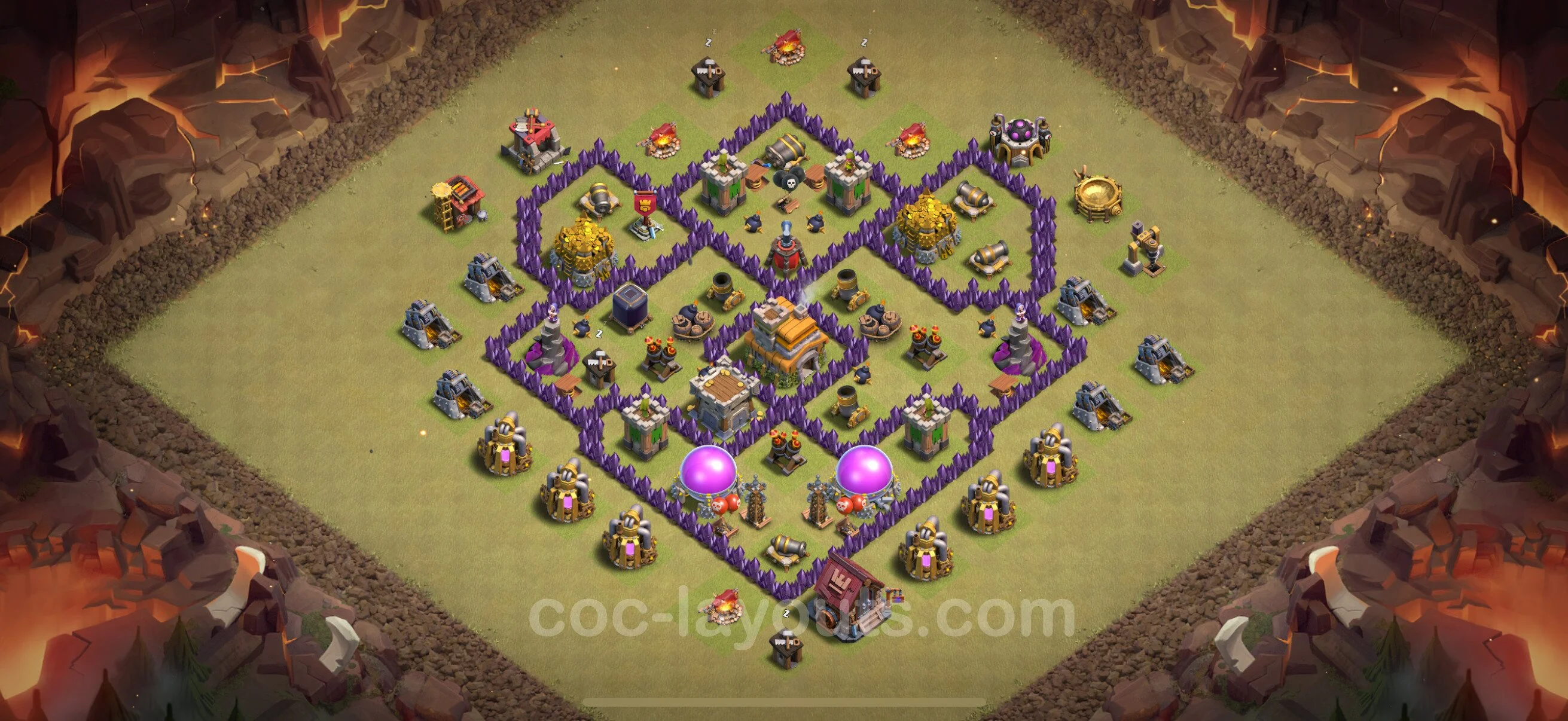 Top War Base TH7 with Link, Anti Everything - Anti 2 Stars CWL Plan - Clash of Clans - (#132) — War BH7