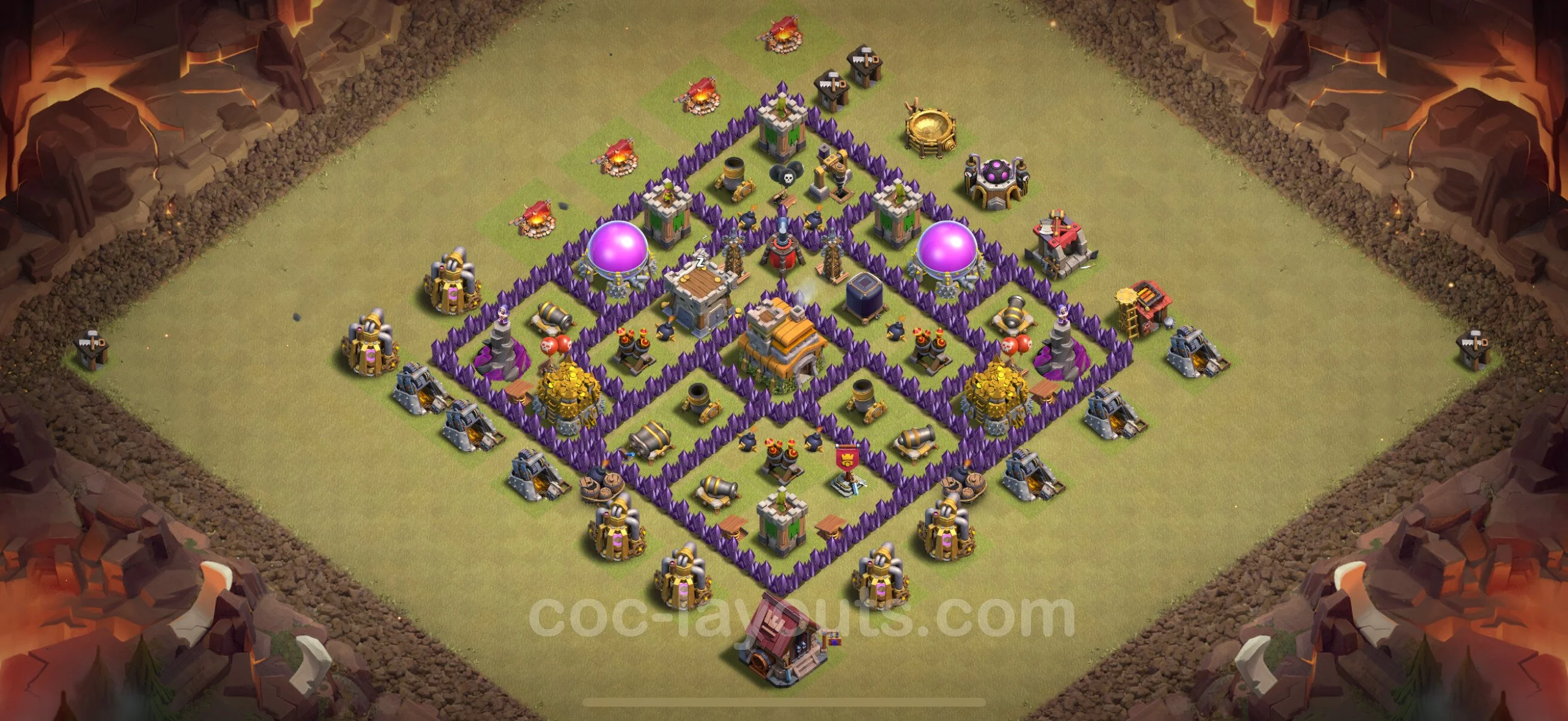 Top War Base TH7 with Link, Hybrid - Anti 2 Stars CWL Plan - Clash of Clans - (#133) — Oorlog BH7