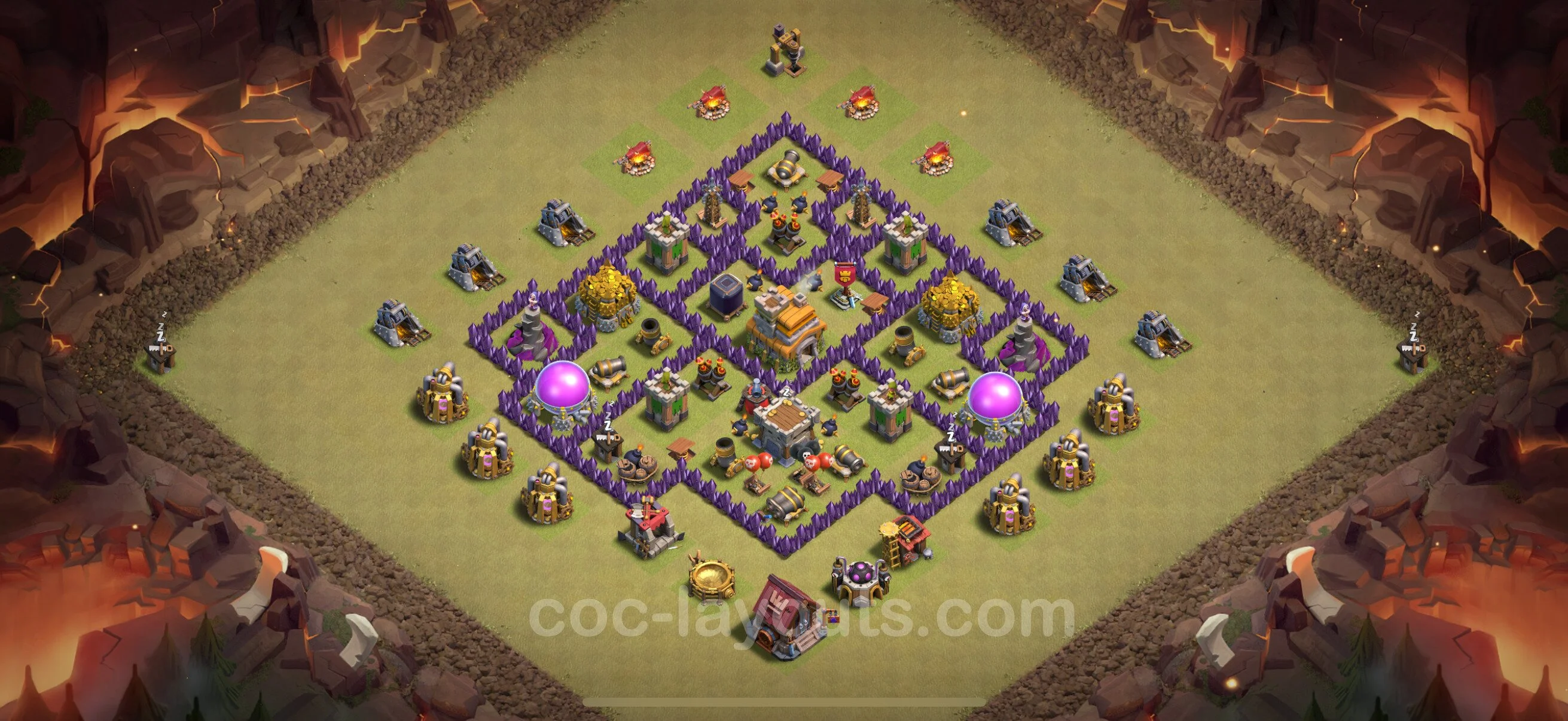 Top War Base TH7 with Link, Anti Everything - Anti 3 Stars CWL Plan - Clash of Clans - (#134) — Guerre BH7