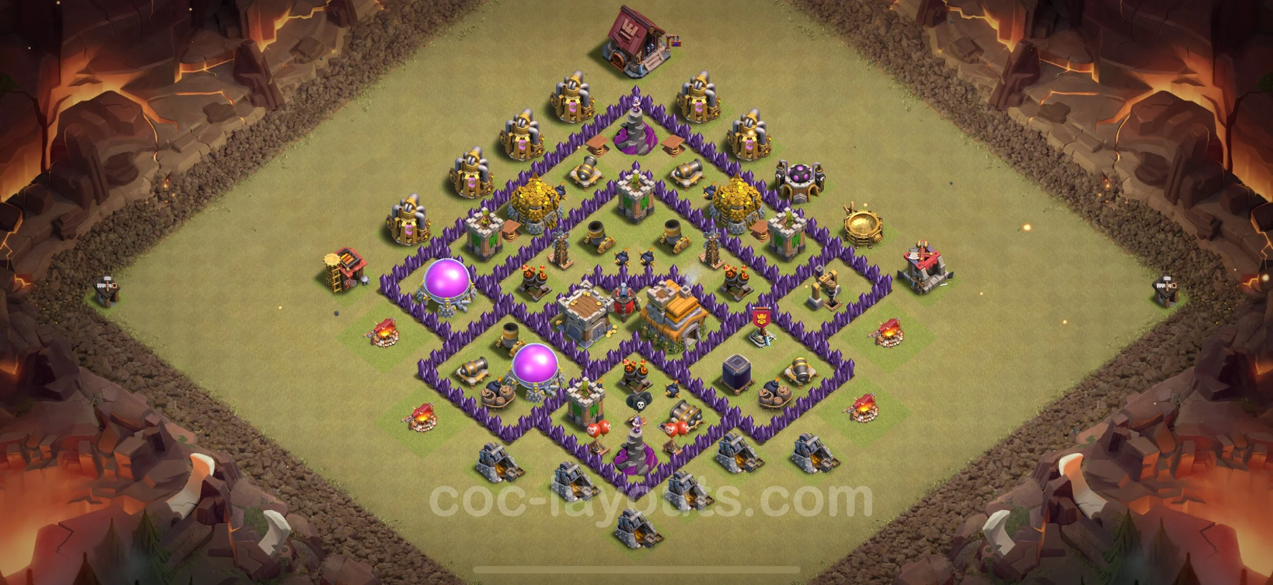 Top War Base TH7 with Link, Hybrid - Anti 2 Stars CWL Plan - Clash of Clans - (#136) — Krieg BH7