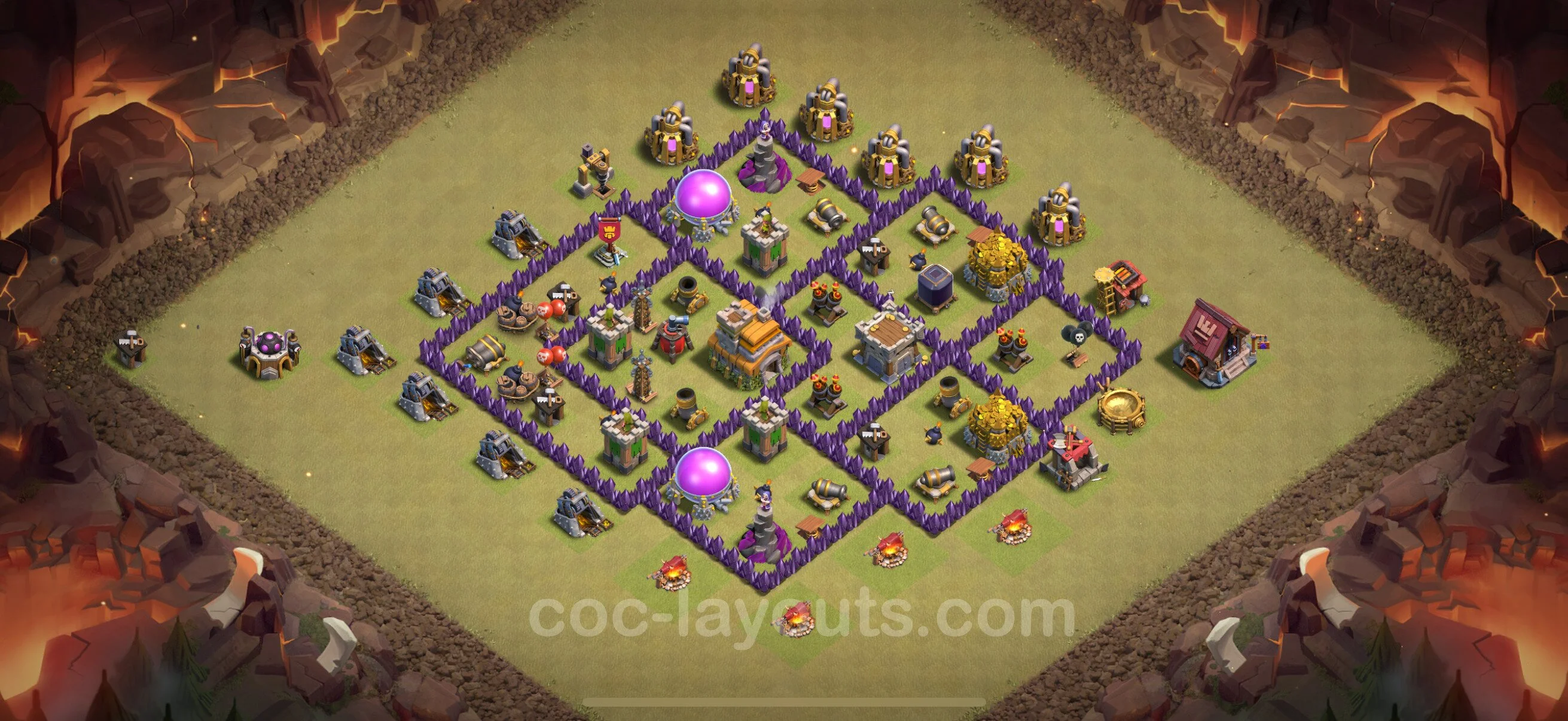Top War Base TH7 with Link, Anti Air / Dragon, Hybrid - CWL Defence Plan - Clash of Clans - (#137) — Wojna BH7