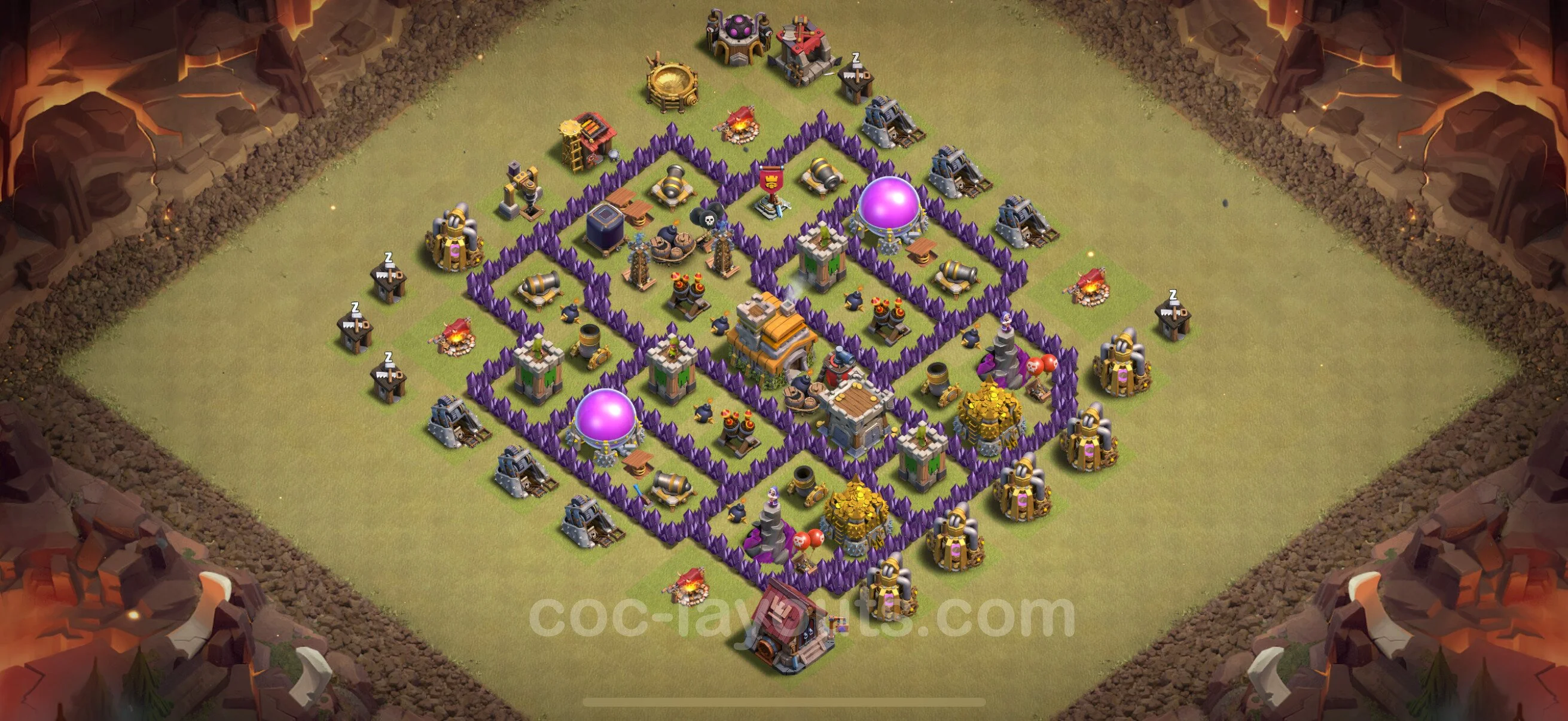 Top War Base TH7 with Link, Hybrid - Max Levels CWL Plan - Clash of Clans - (#138) — War BH7