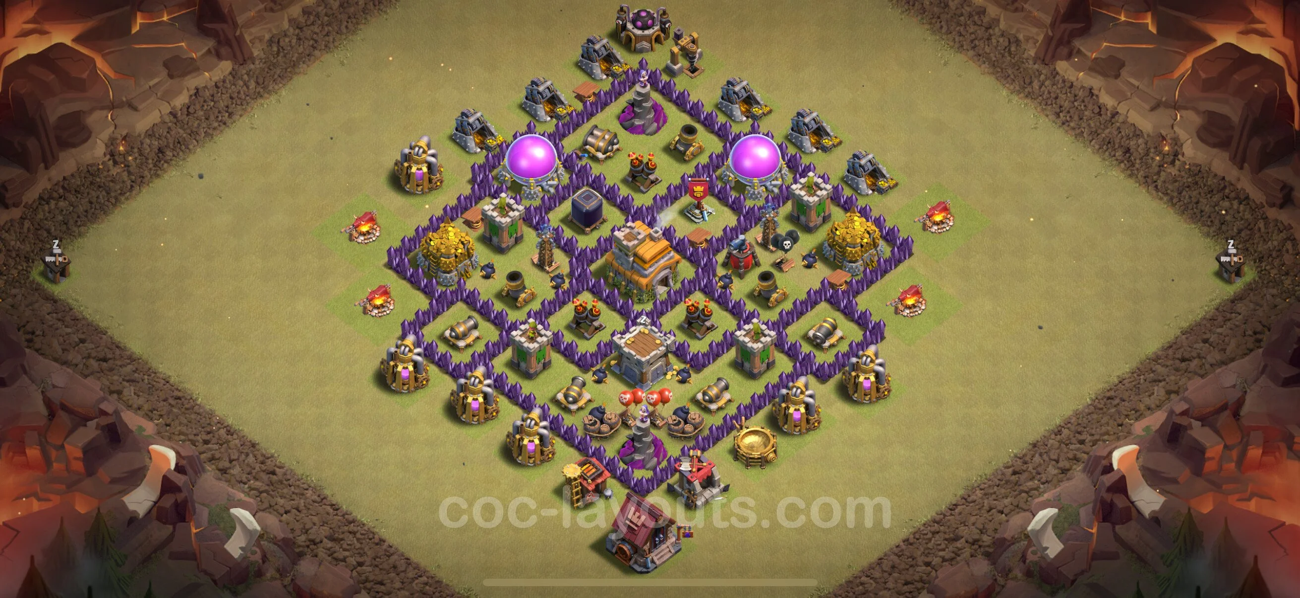 Top War Base TH7 with Link, Anti Everything - Anti 2 Stars CWL Plan - Clash of Clans - (#139) — Война BH7