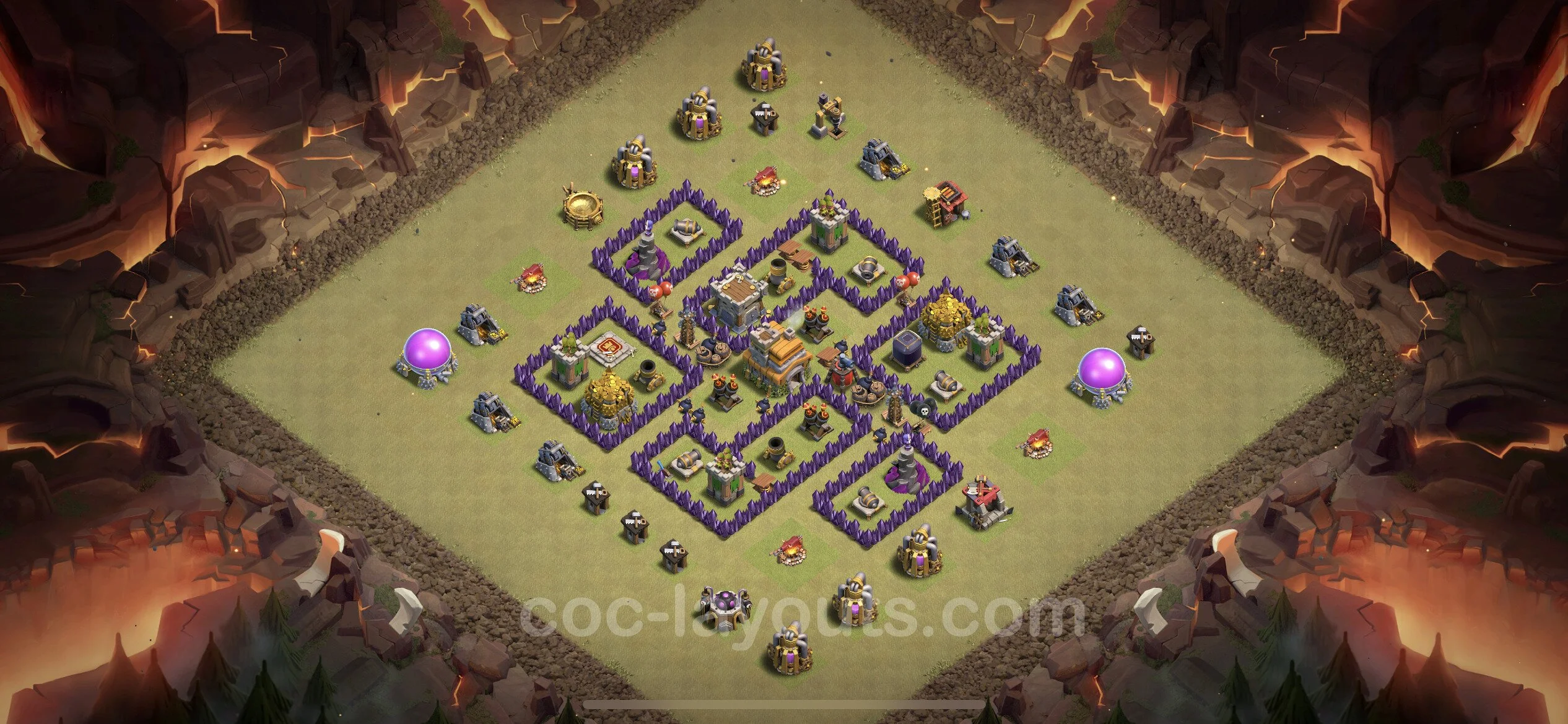 Top War Base TH7 with Link, Anti Air / Dragon - Max Levels CWL Plan - Clash of Clans - (#14) — War BH7