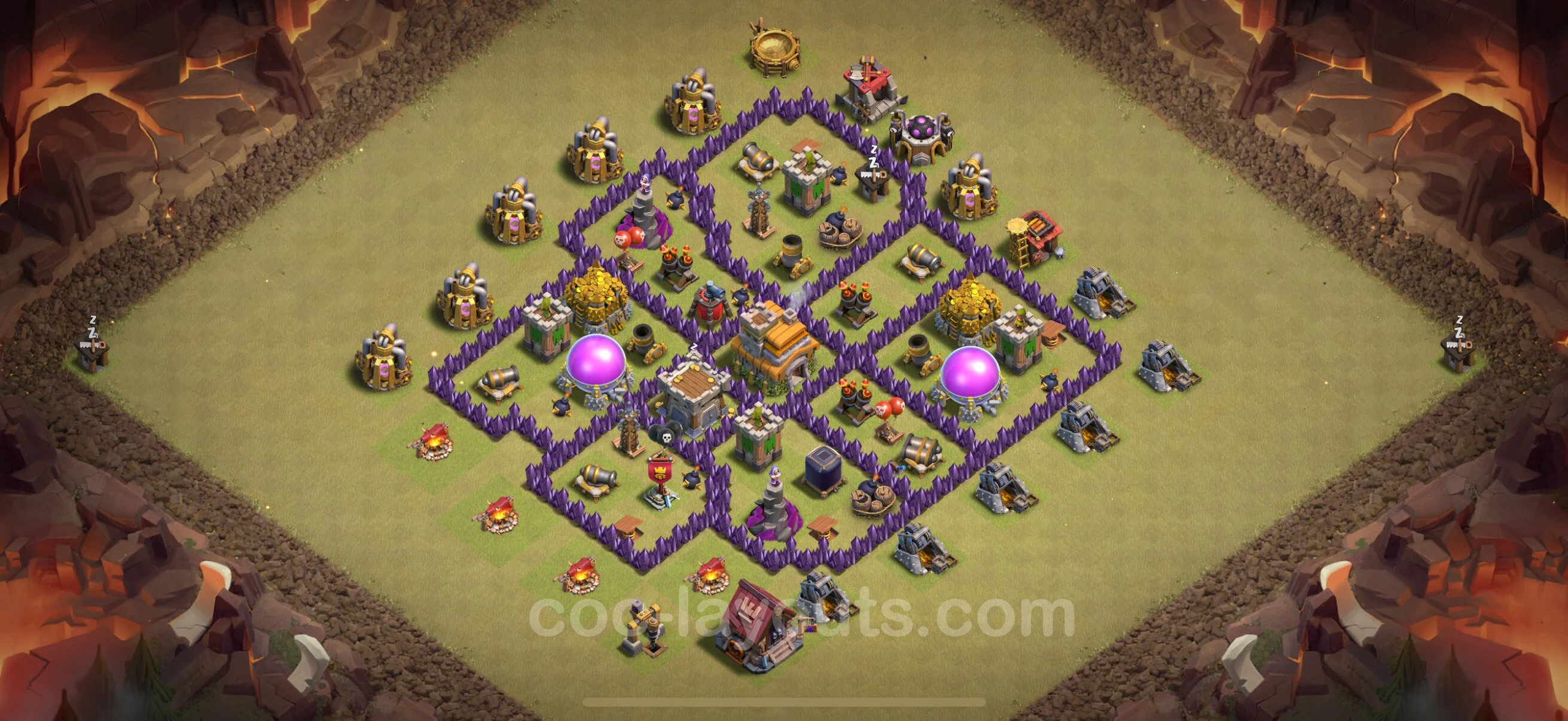 Top War Base TH7 with Link, Anti Everything, Hybrid - CWL Defence Plan - Clash of Clans - (#140) — Oorlog BH7
