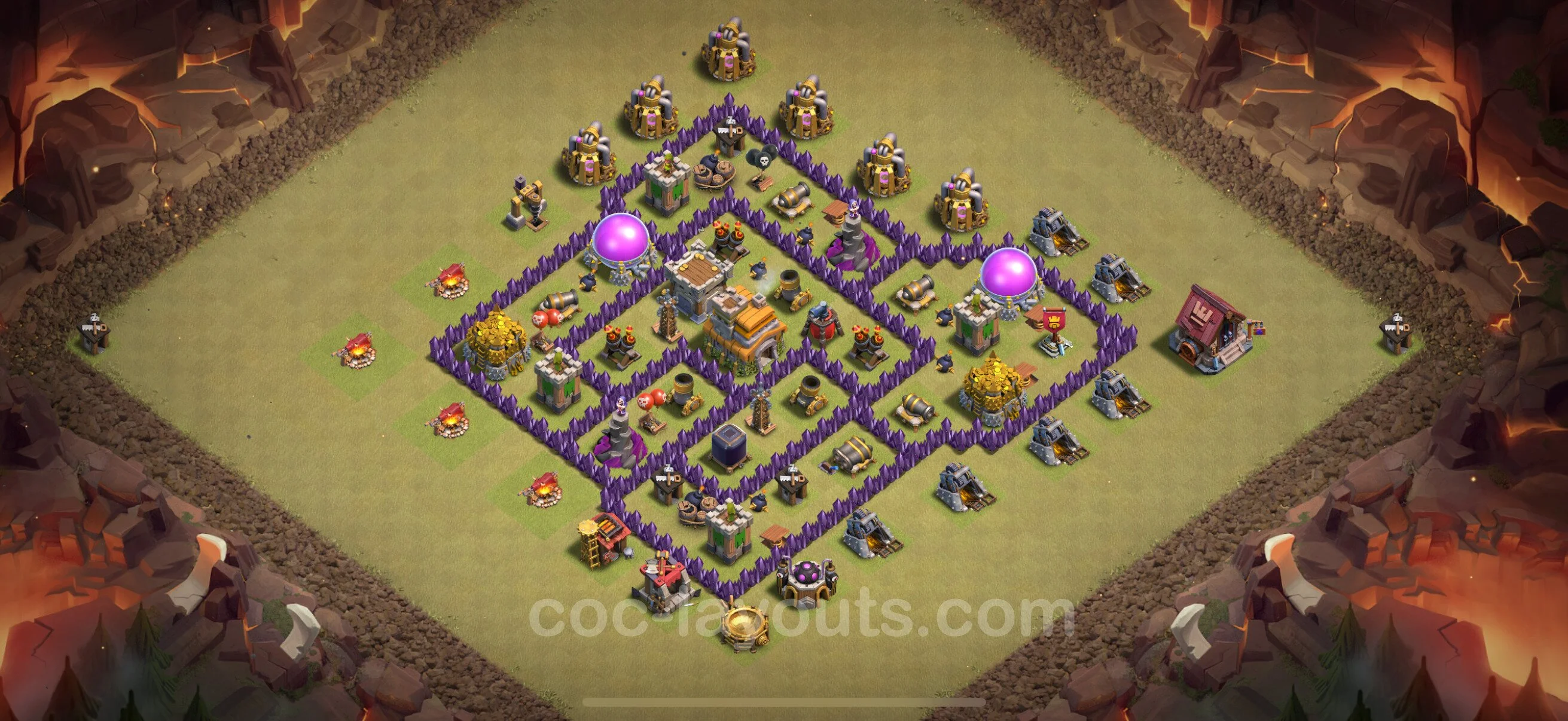 Top War Base TH7 with Link, Hybrid - Max Levels CWL Plan - Clash of Clans - (#141) — Oorlog BH7