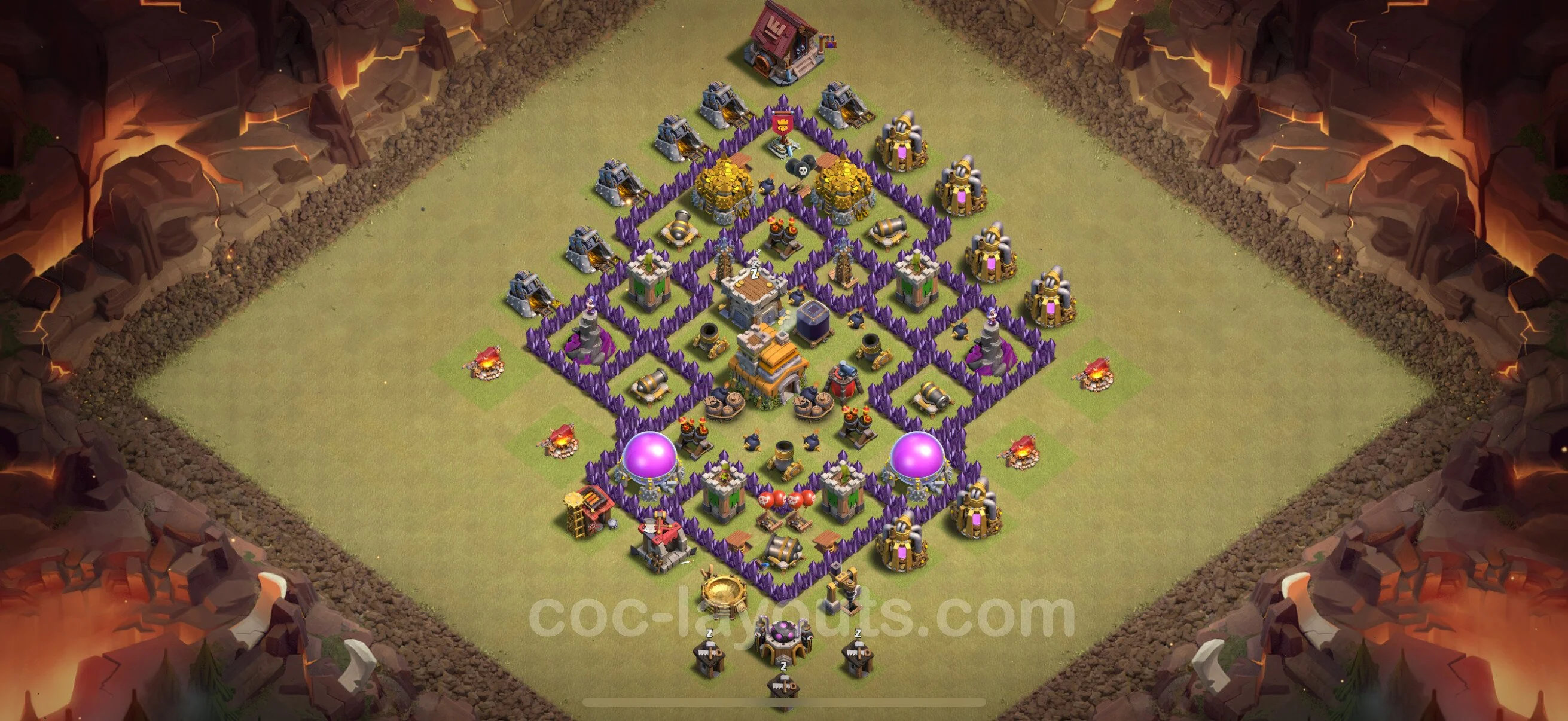 Top War Base TH7 with Link, Hybrid - Anti 2 Stars CWL Plan - Clash of Clans - (#144) — Wojna BH7