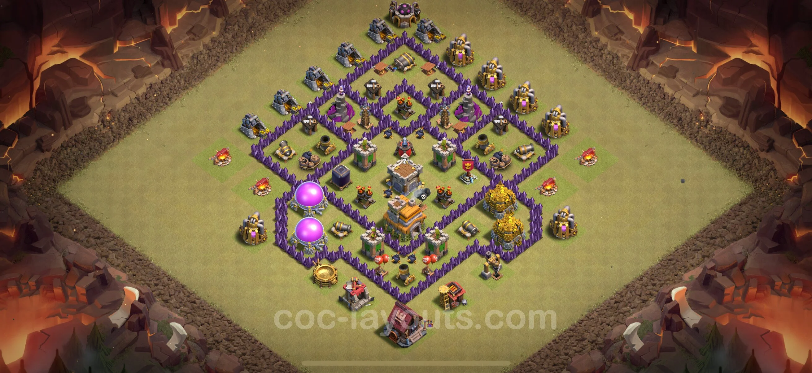 Top War Base TH7 with Link, Anti Everything, Hybrid - CWL Defence Plan - Clash of Clans - (#146) — Krieg BH7