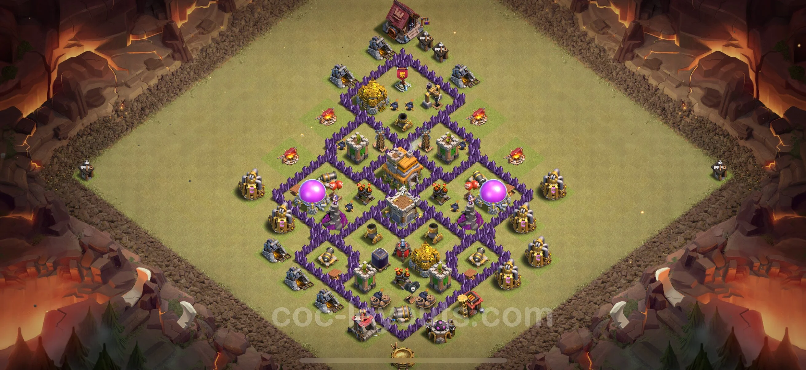 Top War Base TH7 with Link, Anti Everything, Hybrid - CWL Defence Plan - Clash of Clans - (#147) — Krieg BH7
