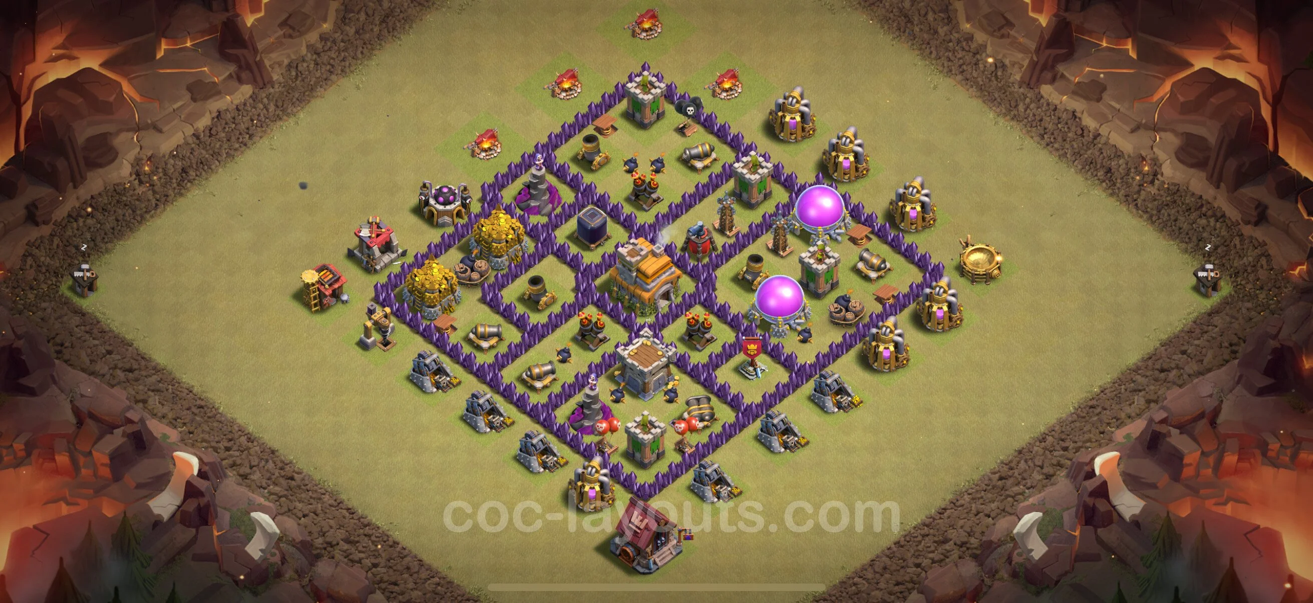 Top War Base TH7 with Link, Anti Everything, Hybrid - CWL Defence Plan - Clash of Clans - (#148) — War BH7