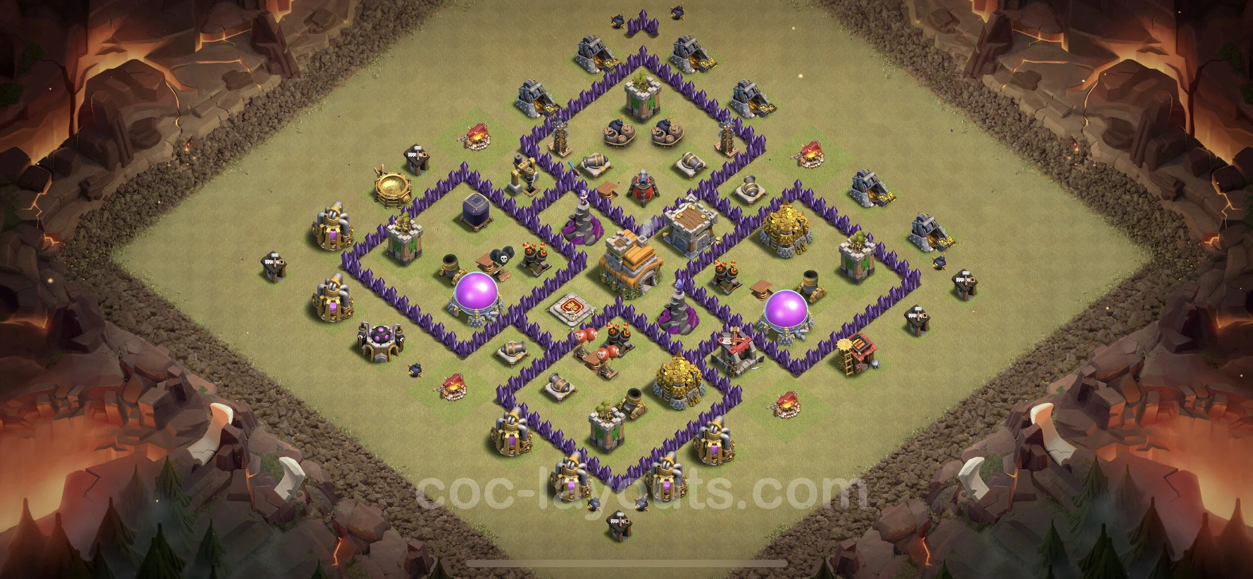 Top War Base TH7 with Link, Anti Air / Dragon - Anti 2 Stars CWL Plan - Clash of Clans - (#15) — War BH7