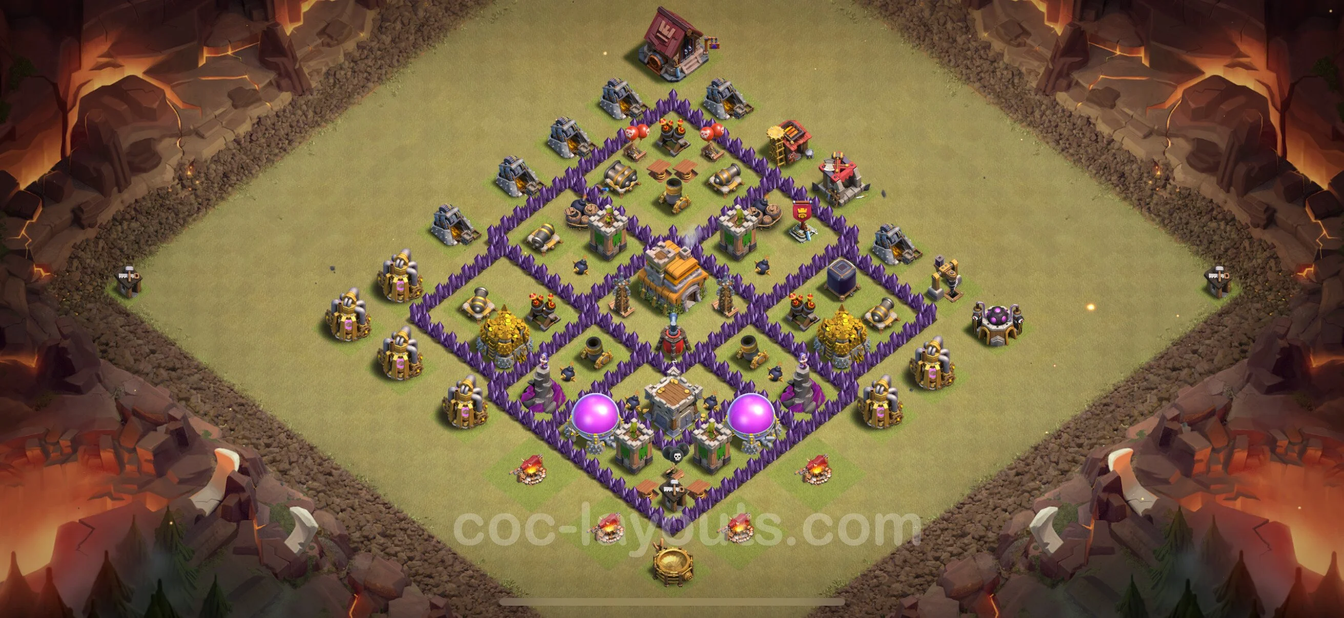 Top War Base TH7 with Link, Anti Everything - Anti 2 Stars CWL Plan - Clash of Clans - (#150) — 战争 BH7