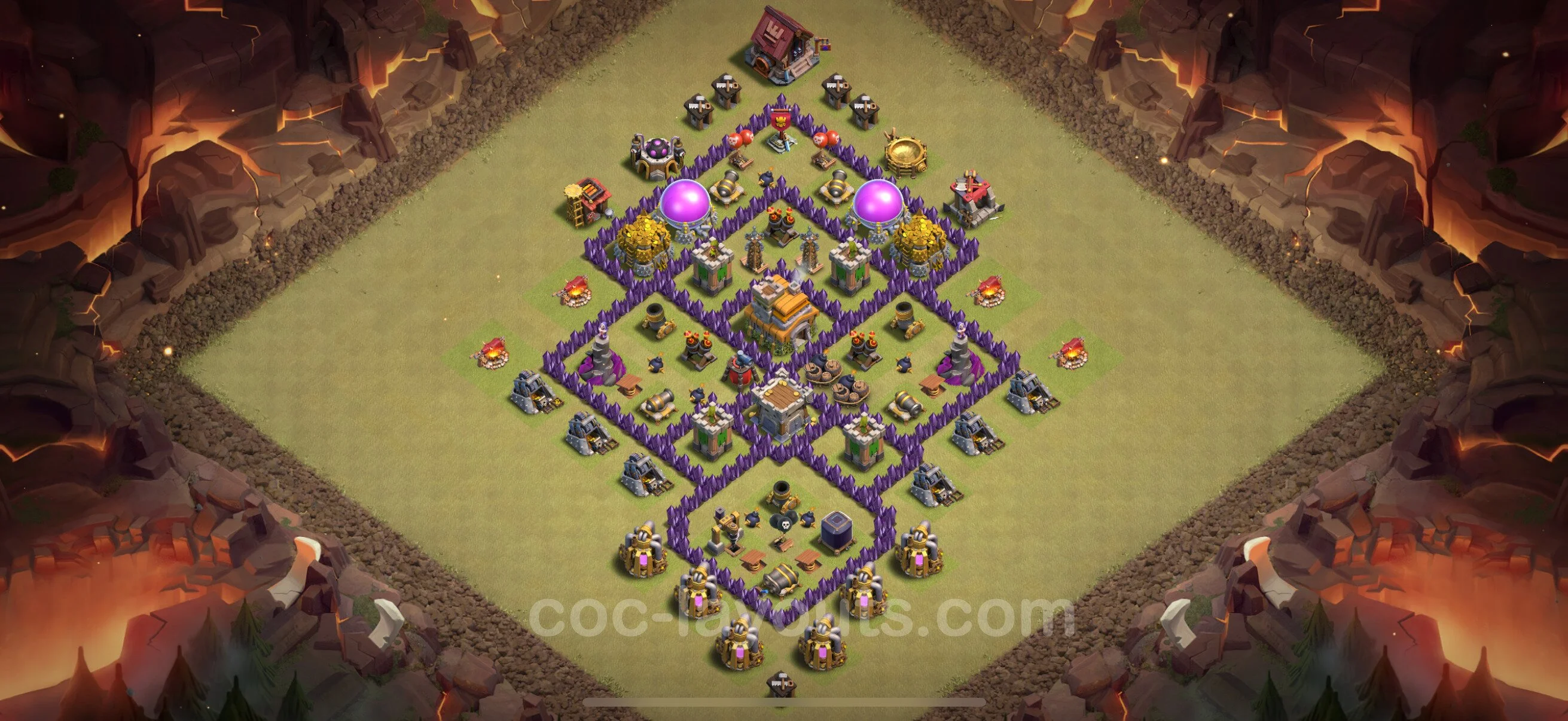 Top War Base TH7 with Link, Hybrid - Max Levels CWL Plan - Clash of Clans - (#151) — Oorlog BH7