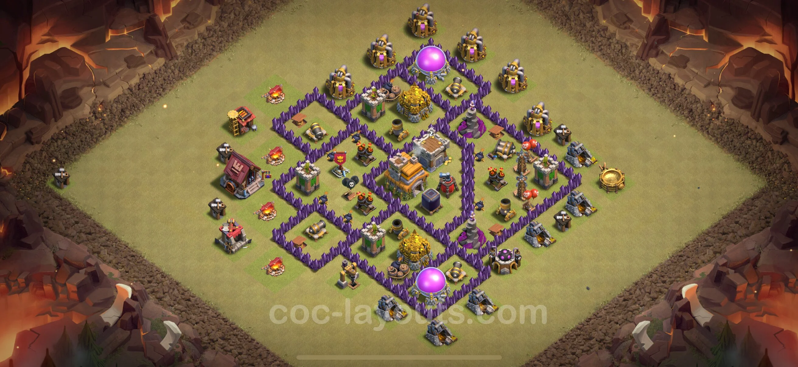 Top War Base TH7 with Link, Hybrid - Anti 3 Stars CWL Plan - Clash of Clans - (#152) — Savaş BH7