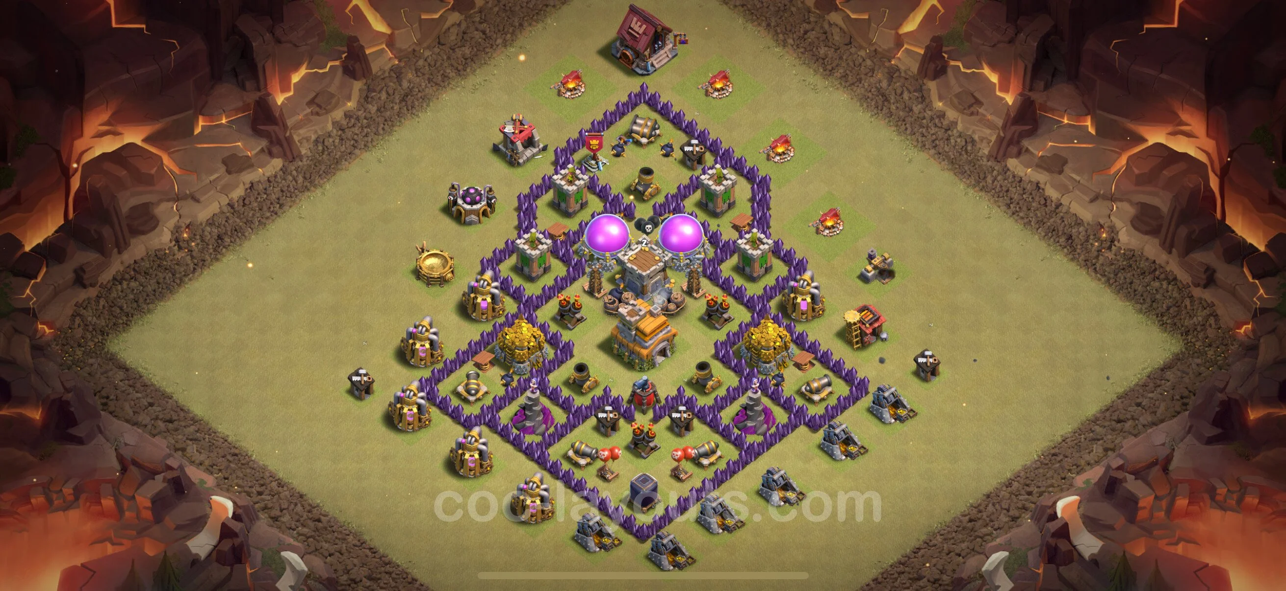 Top War Base TH7 with Link, Anti Everything - Max Levels CWL Plan - Clash of Clans - (#155) — Krieg BH7