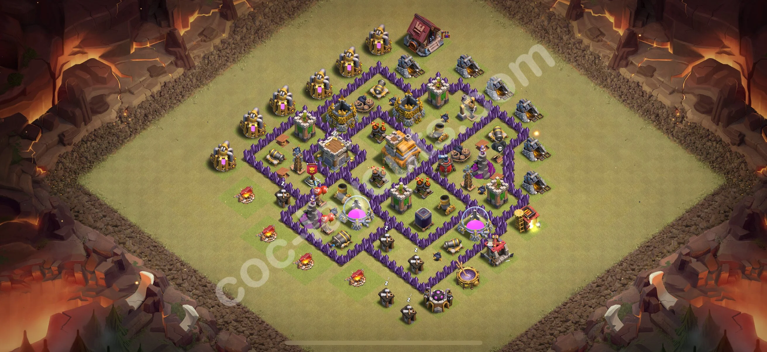 Top War Base TH7 with Link, Hybrid - Anti 2 Stars CWL Plan 2026 - Clash of Clans - (#156) — Oorlog BH7