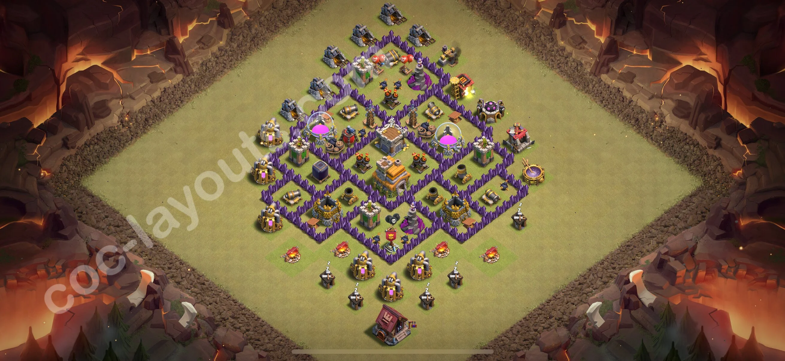Top War Base TH7 with Link, Hybrid - Anti 2 Stars CWL Plan 2026 - Clash of Clans - (#157) — Wojna BH7