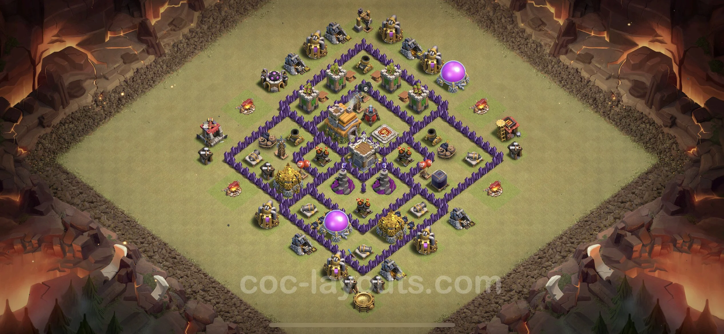Top War Base TH7 with Link, Anti Everything - CWL Defence Plan - Clash of Clans - (#16) — Oorlog BH7