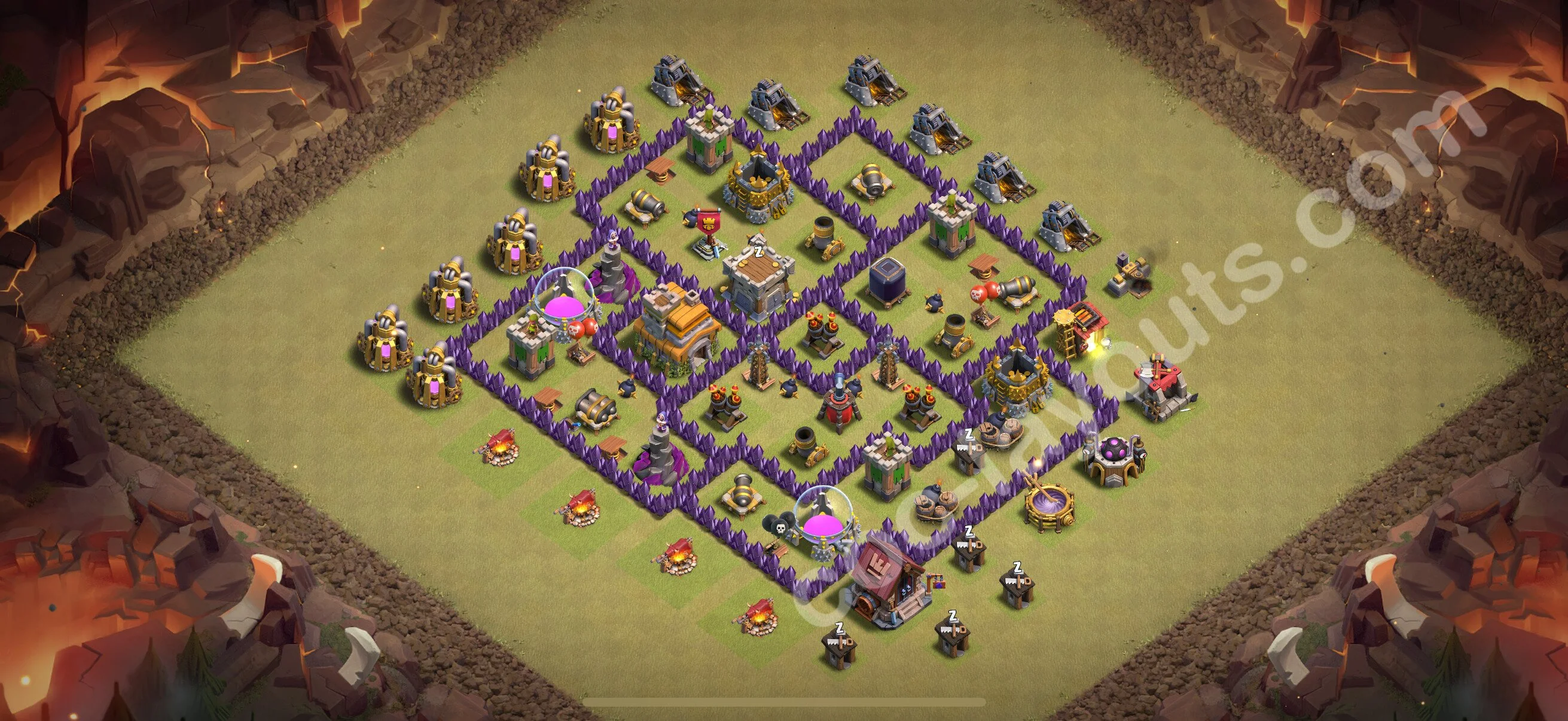 Top War Base TH7 with Link, Anti Air / Dragon, Hybrid - CWL Defence Plan 2026 - Clash of Clans - (#161) — Savaş BH7