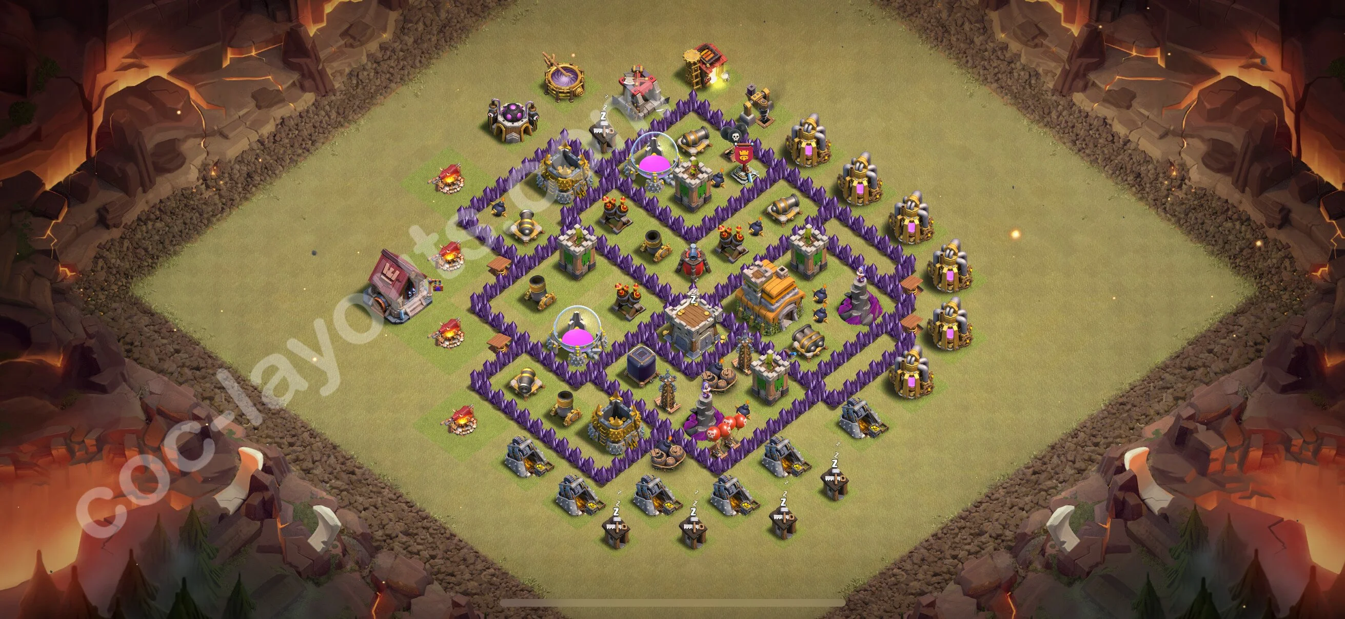 Top War Base TH7 with Link, Hybrid - Anti 2 Stars CWL Plan 2026 - Clash of Clans - (#163) — War BH7