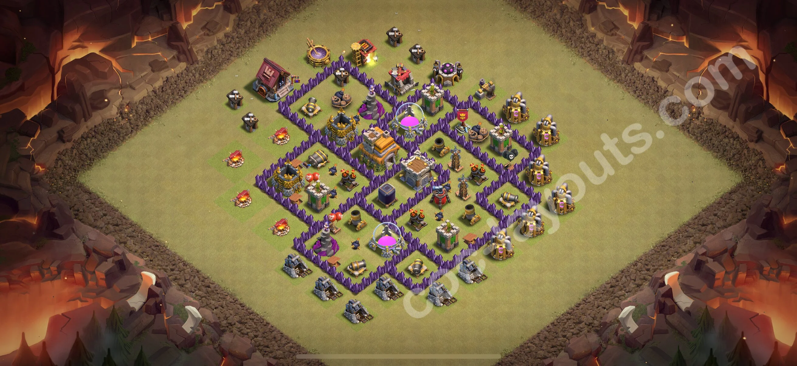 Top War Base TH7 with Link, Hybrid - Max Levels CWL Plan 2026 - Clash of Clans - (#164) — Wojna BH7