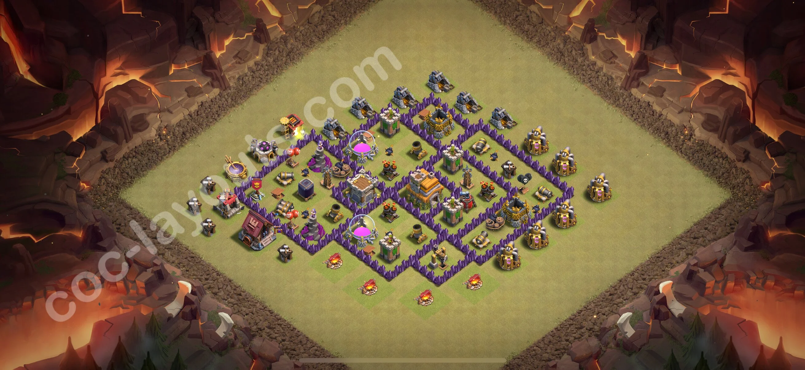 Top War Base TH7 with Link, Hybrid - Max Levels CWL Plan 2026 - Clash of Clans - (#167) — Guerra BH7