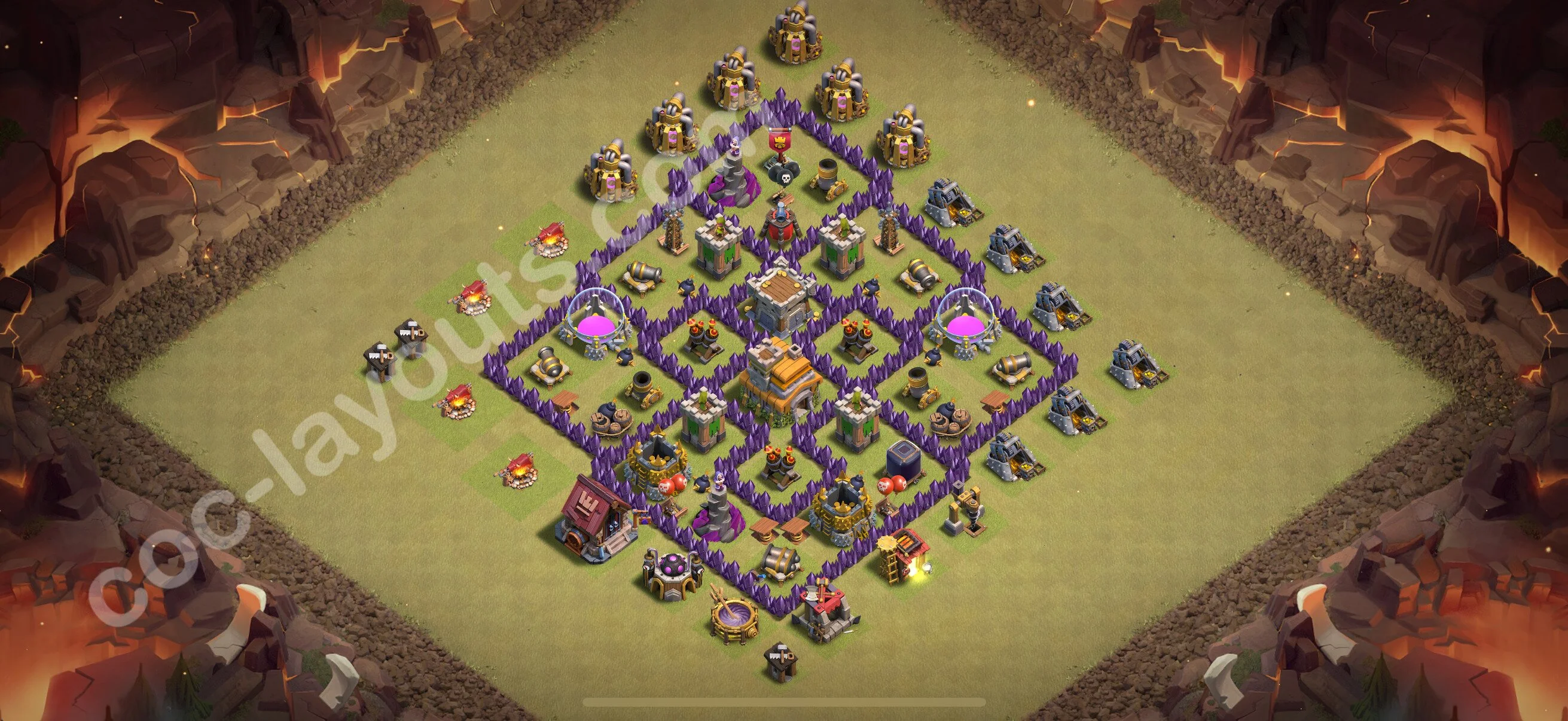 Top War Base TH7 with Link, Anti Everything - Anti 2 Stars CWL Plan 2026 - Clash of Clans - (#168) — Wojna BH7