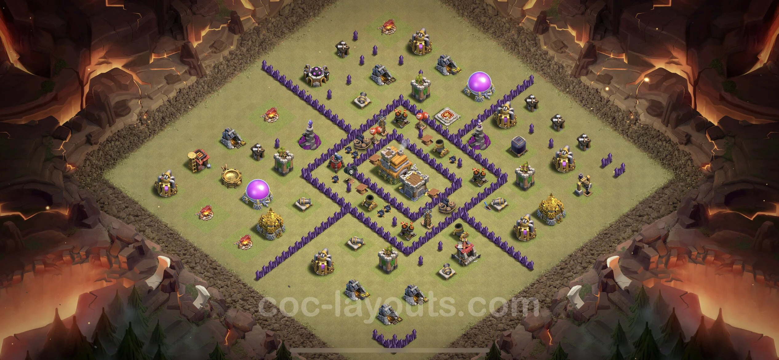 Top War Base TH7 with Link, Anti Everything - CWL Defence Plan - Clash of Clans - (#17) — War BH7