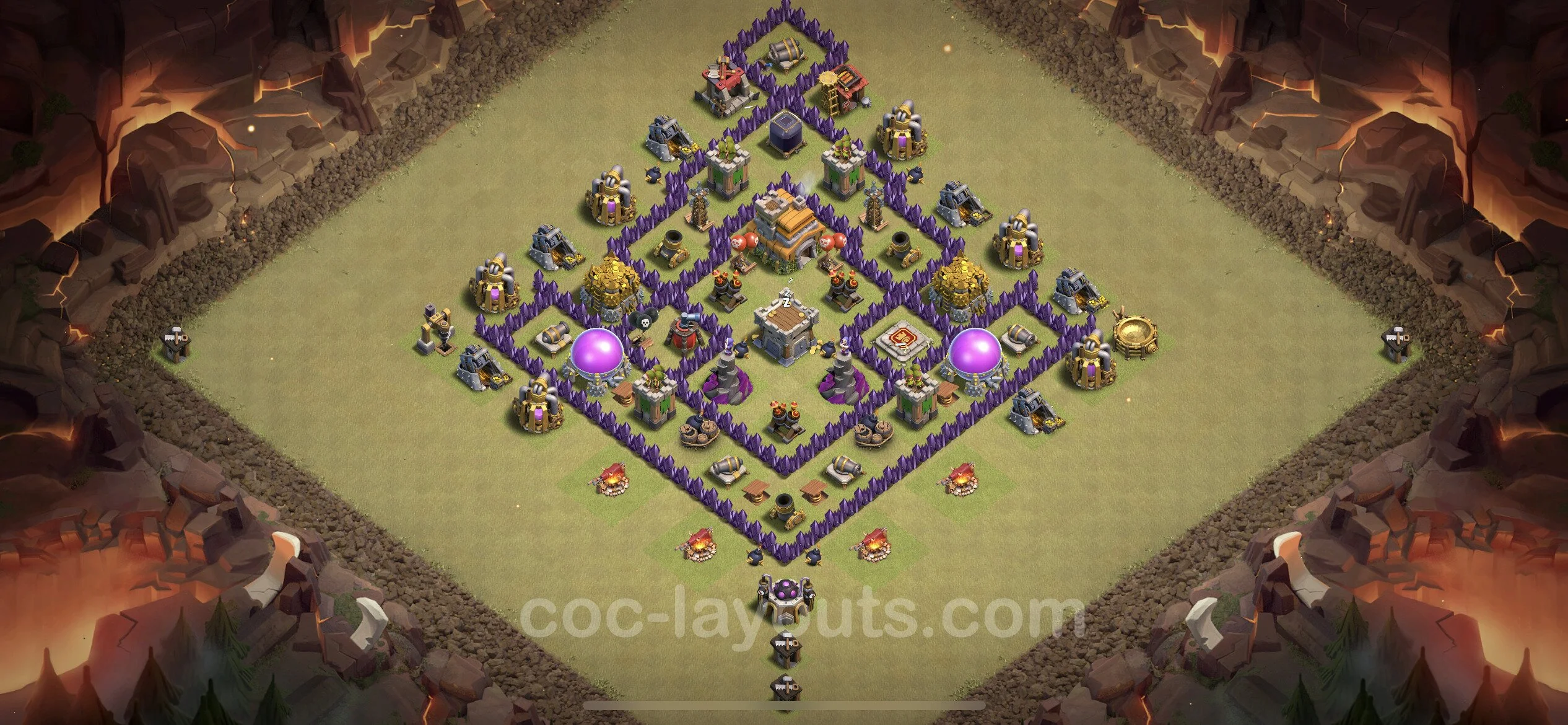 Top War Base TH7 with Link, Anti Air / Dragon - Max Levels CWL Plan - Clash of Clans - (#20) — War BH7