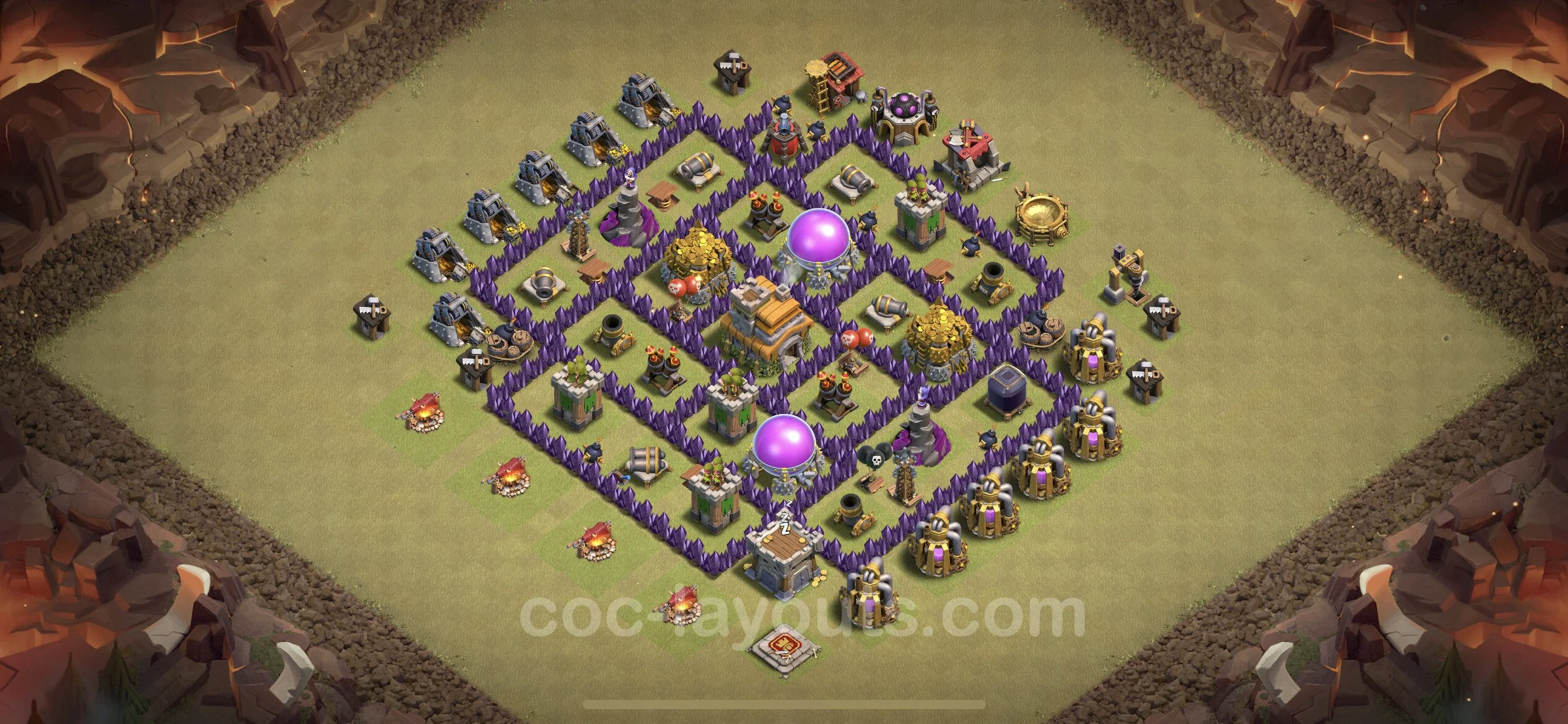 Top War Base TH7 with Link, Hybrid - Anti 2 Stars CWL Plan - Clash of Clans - (#21) — Wojna BH7