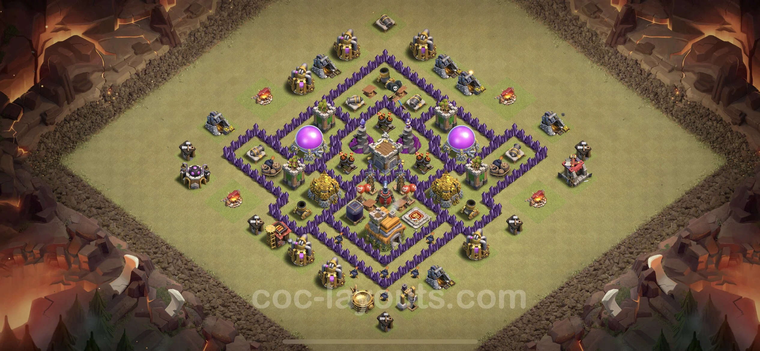 Top War Base TH7 with Link, Hybrid - Max Levels CWL Plan - Clash of Clans - (#22) — Perang BH7