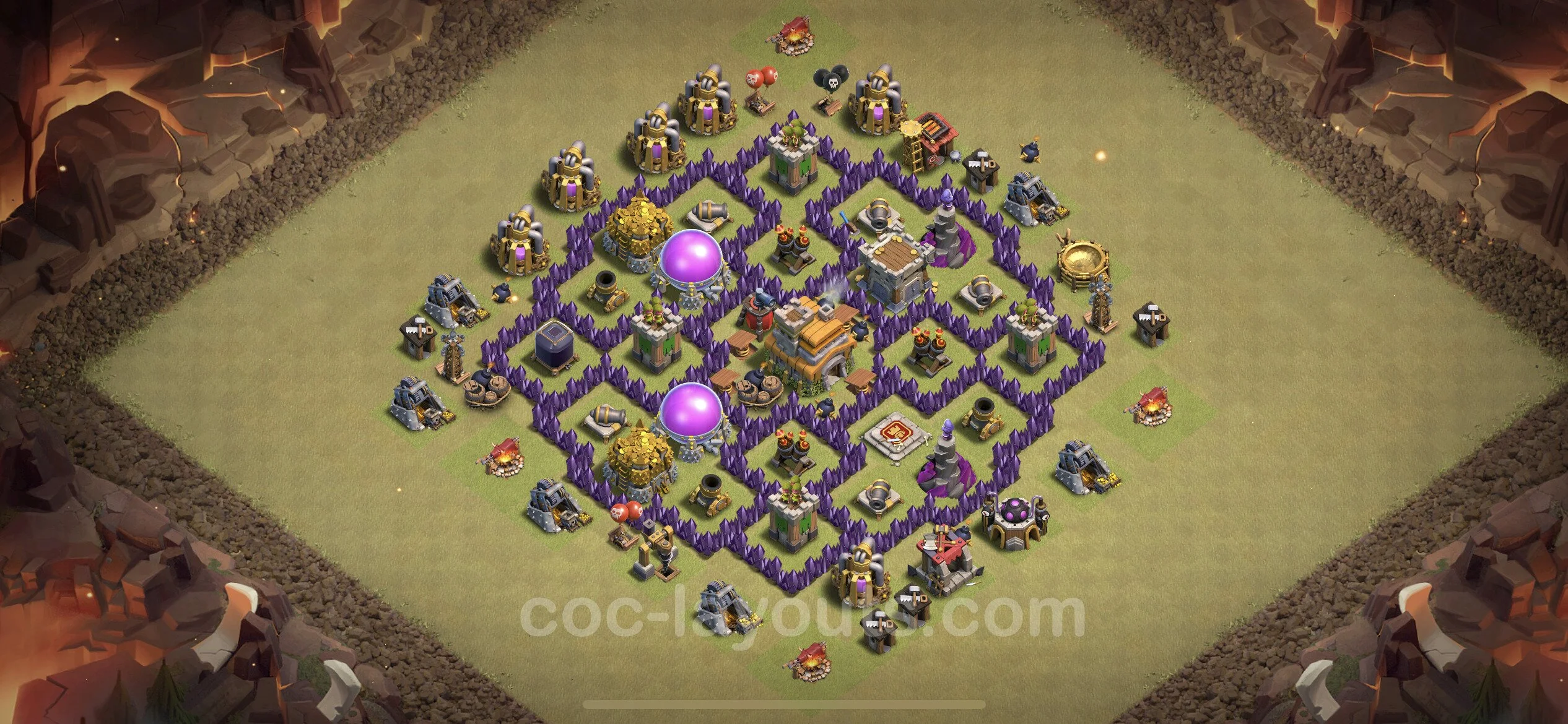 Top War Base TH7 with Link, Hybrid - Anti 2 Stars CWL Plan - Clash of Clans - (#24) — Guerra BH7